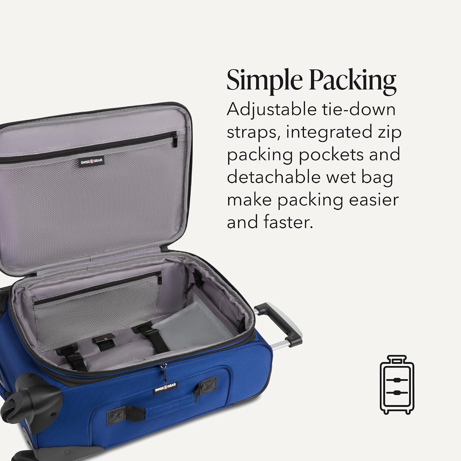 SWISSGEAR Sion Carry-On Spinner Luggage, Softside Expandable, Lightweight Suitcase, Dark Grey, 22.75-Inch