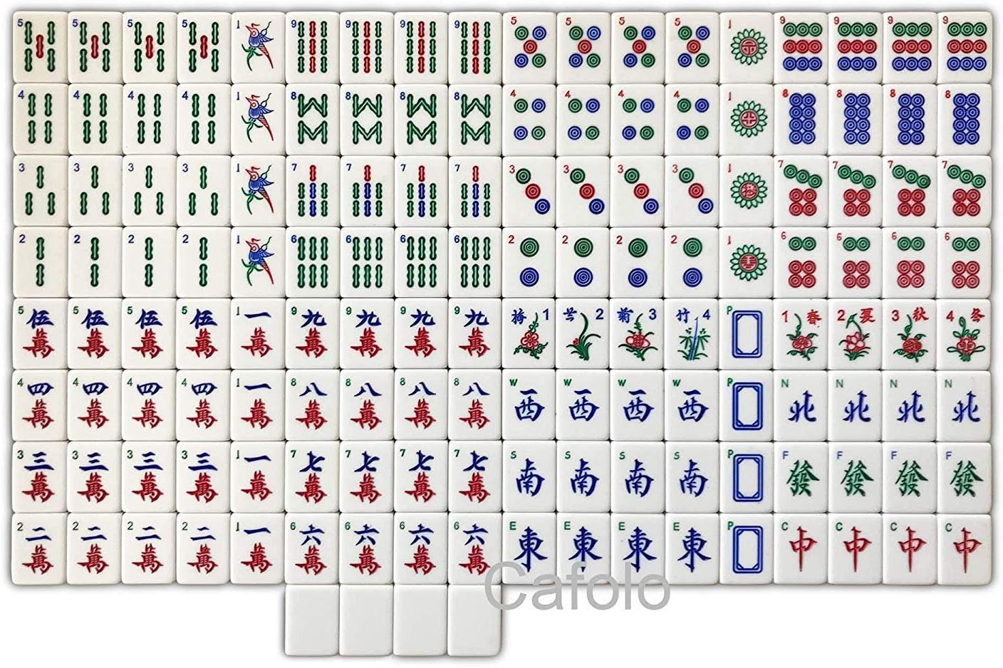 Chinese Mahjong Set 144 X Large 1.5“ Numbered Gold Sparkle Tiles Carry Case