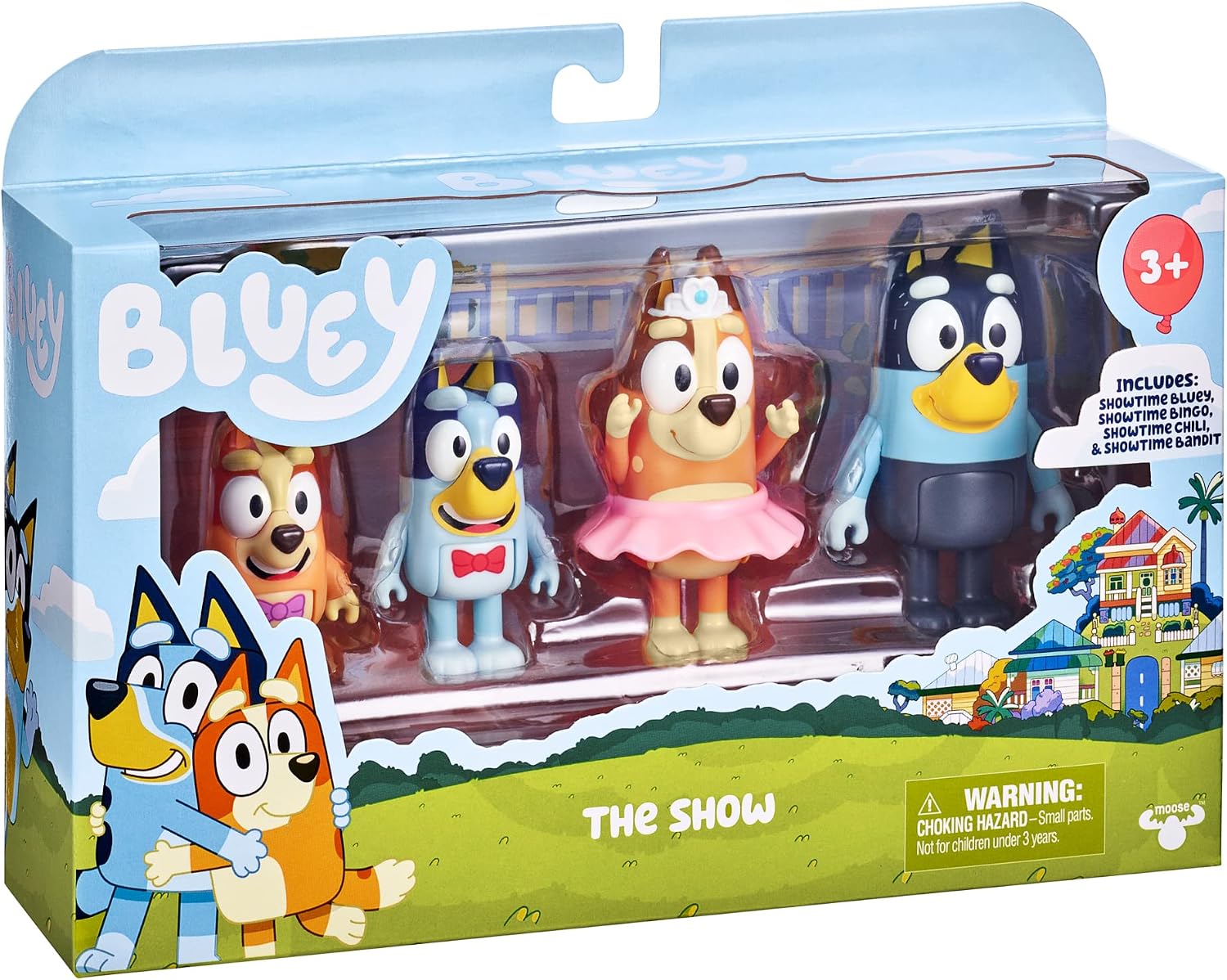 Bluey School Figurine Toys Pack of 4, Articulated Character Toys with Chloe, Rusty, and Calypso Figurines, Small Action Figures for Kids Ages 3+