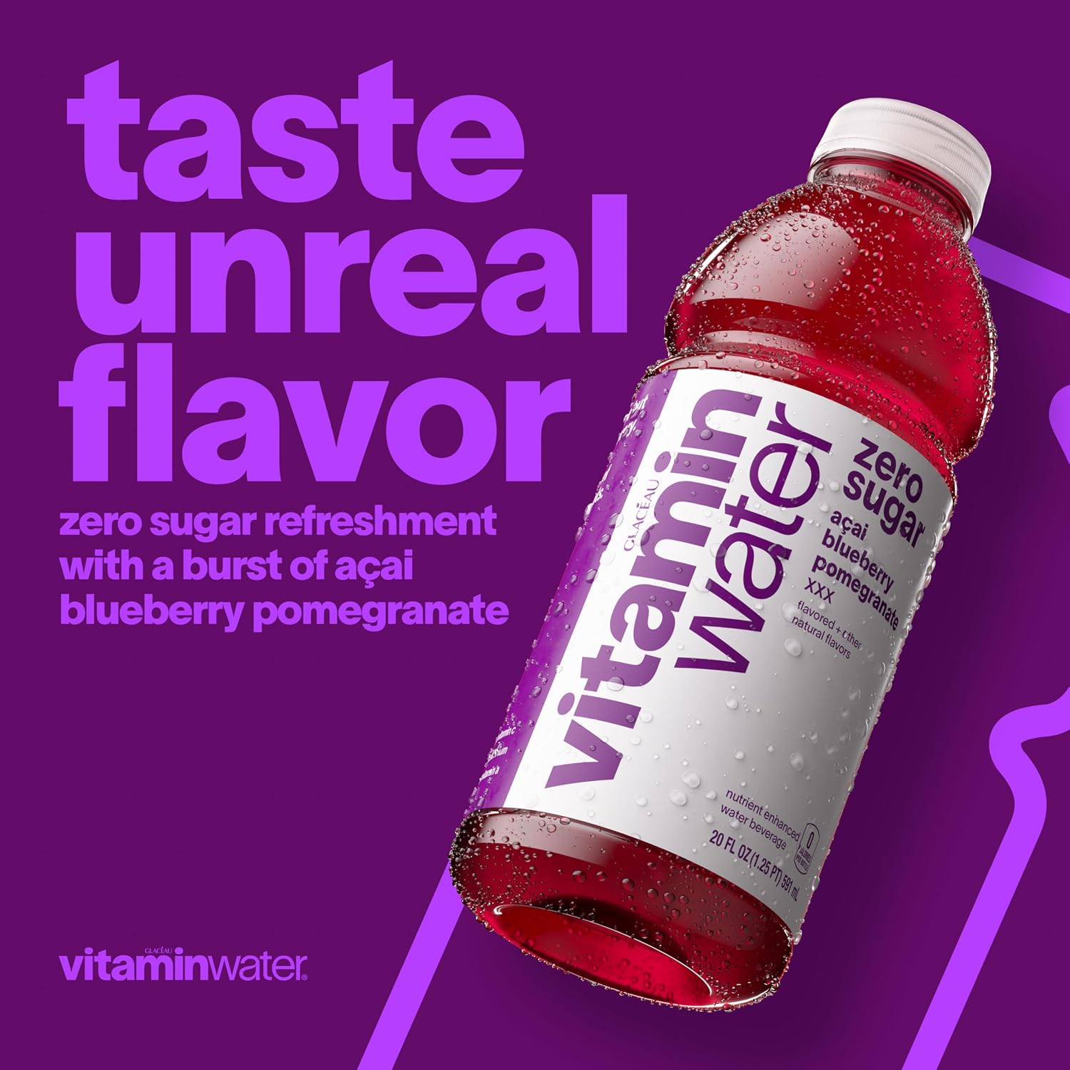 vitaminwater Squeezed Lemonade Zero Sugar, Flavored Water Beverage Bottles, 20 fl oz, 12 Pack