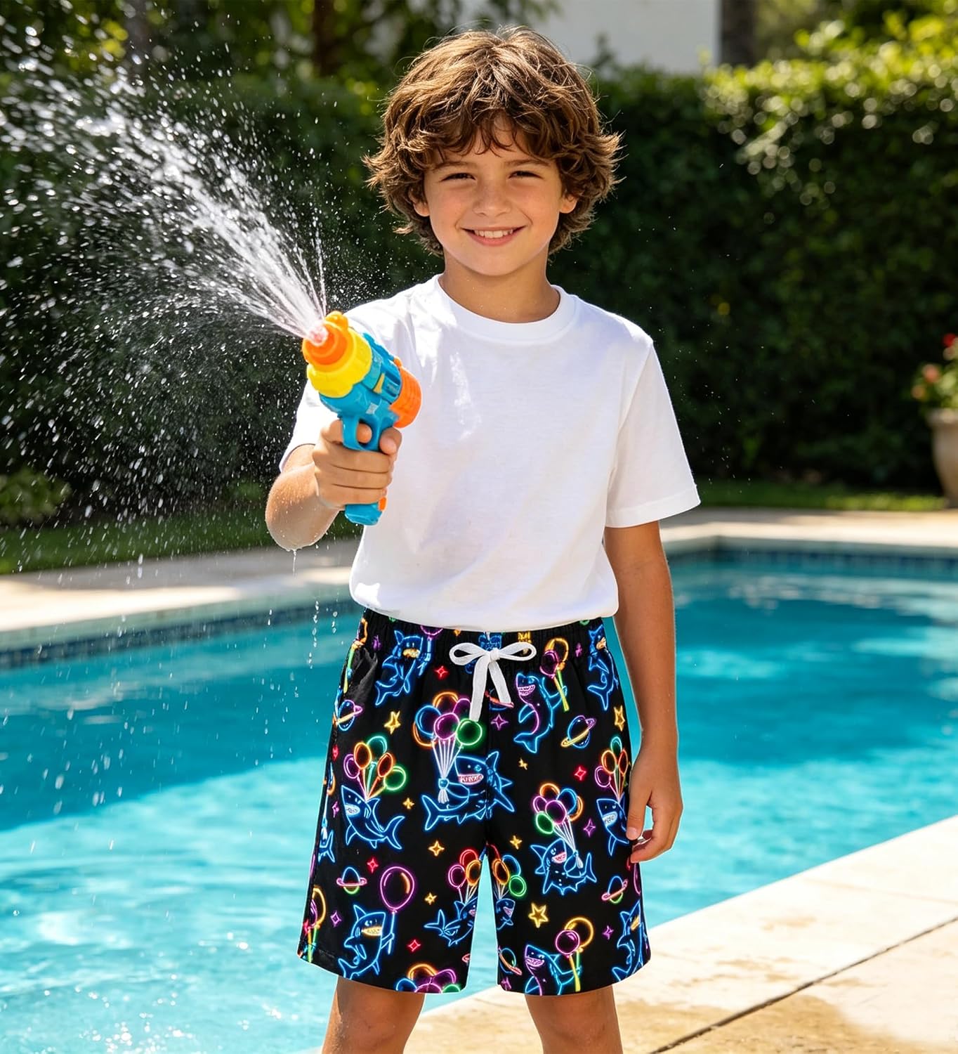 BFUSTYLE Boys Swim Trunks Mesh Lining Kids Bathing Suit 5-14 Years Shorts