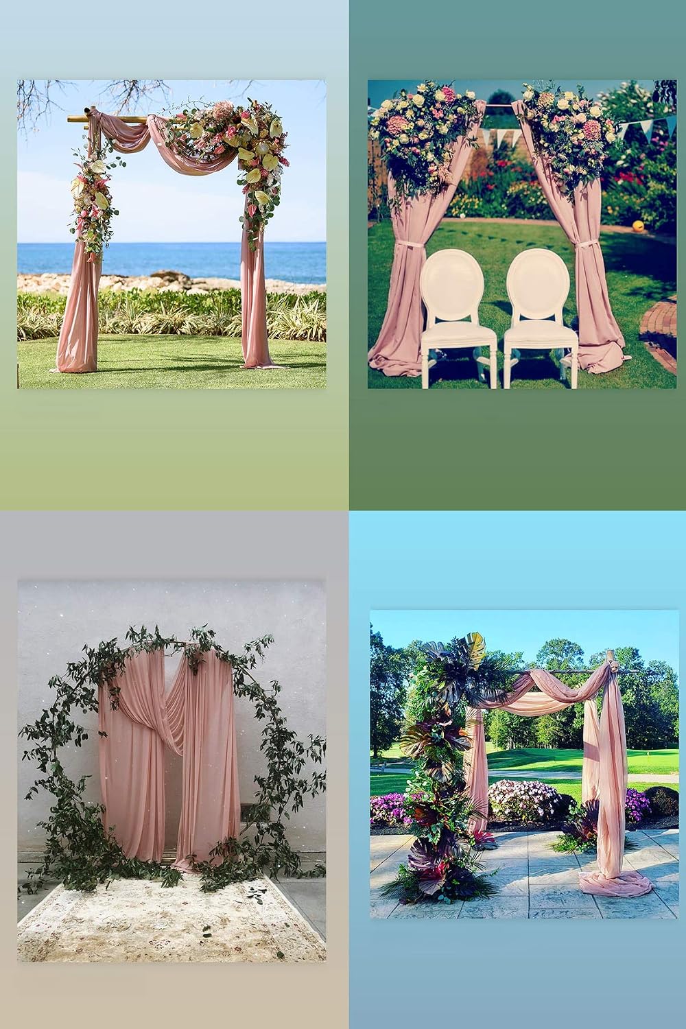 Wedding Arch Draping Fabric Sheer Chiffon Curtain Drape Wedding Party Decor