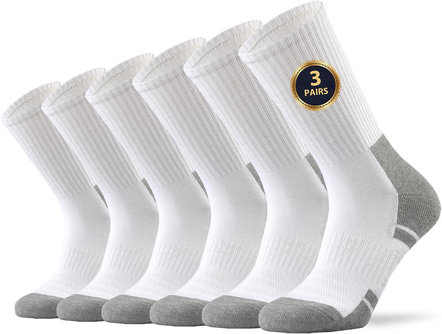 Ortis Cotton Cushion Crew Athletic Socks for Men Work Boot Sports Exercise
