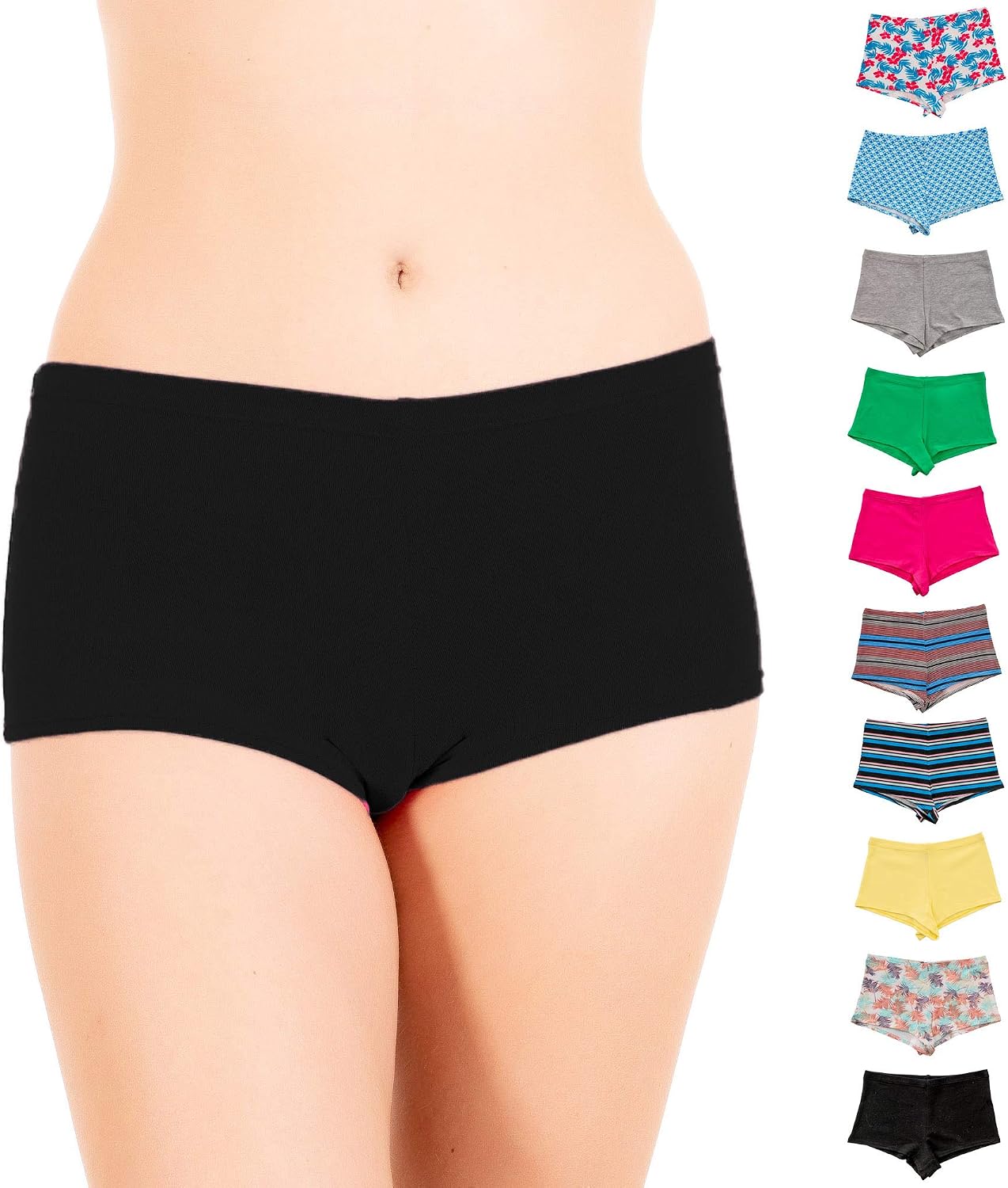 Alyce Intimates 12 Pack High Waisted Cotton Boyshort