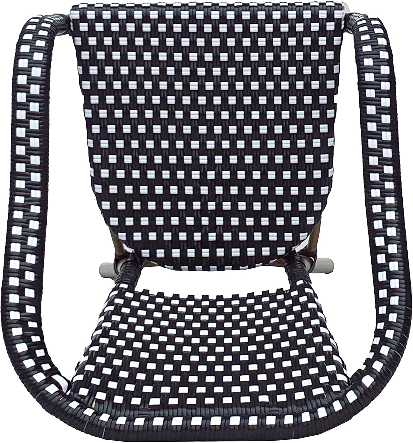 Christopher Knight Home Anastasia Outdoor French Bistro Chair (Set of 2), Black + White + Bamboo Print Finish