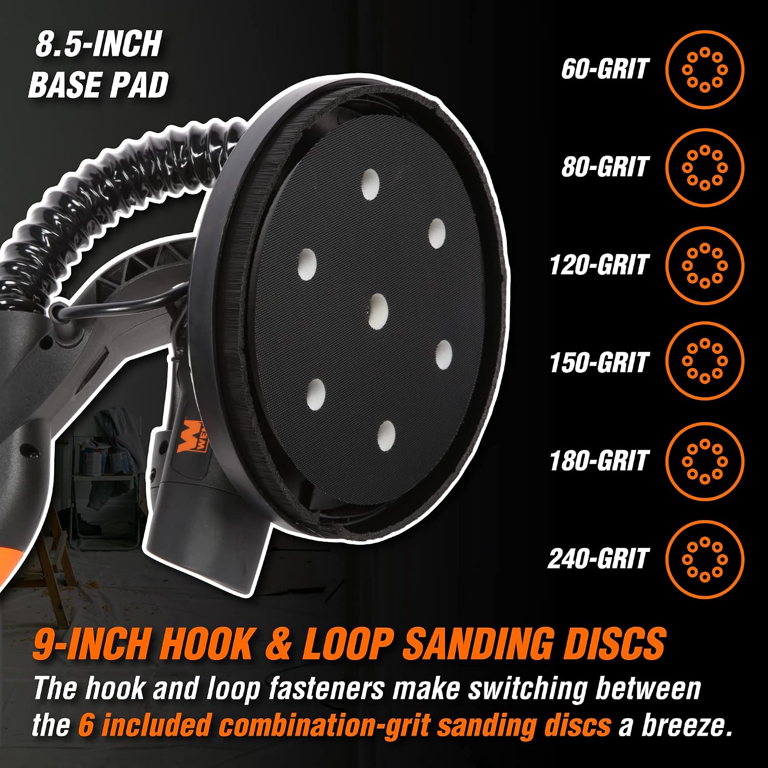 WEN Drywall Sander, Variable Speed with 15 ft. Hose (6369)