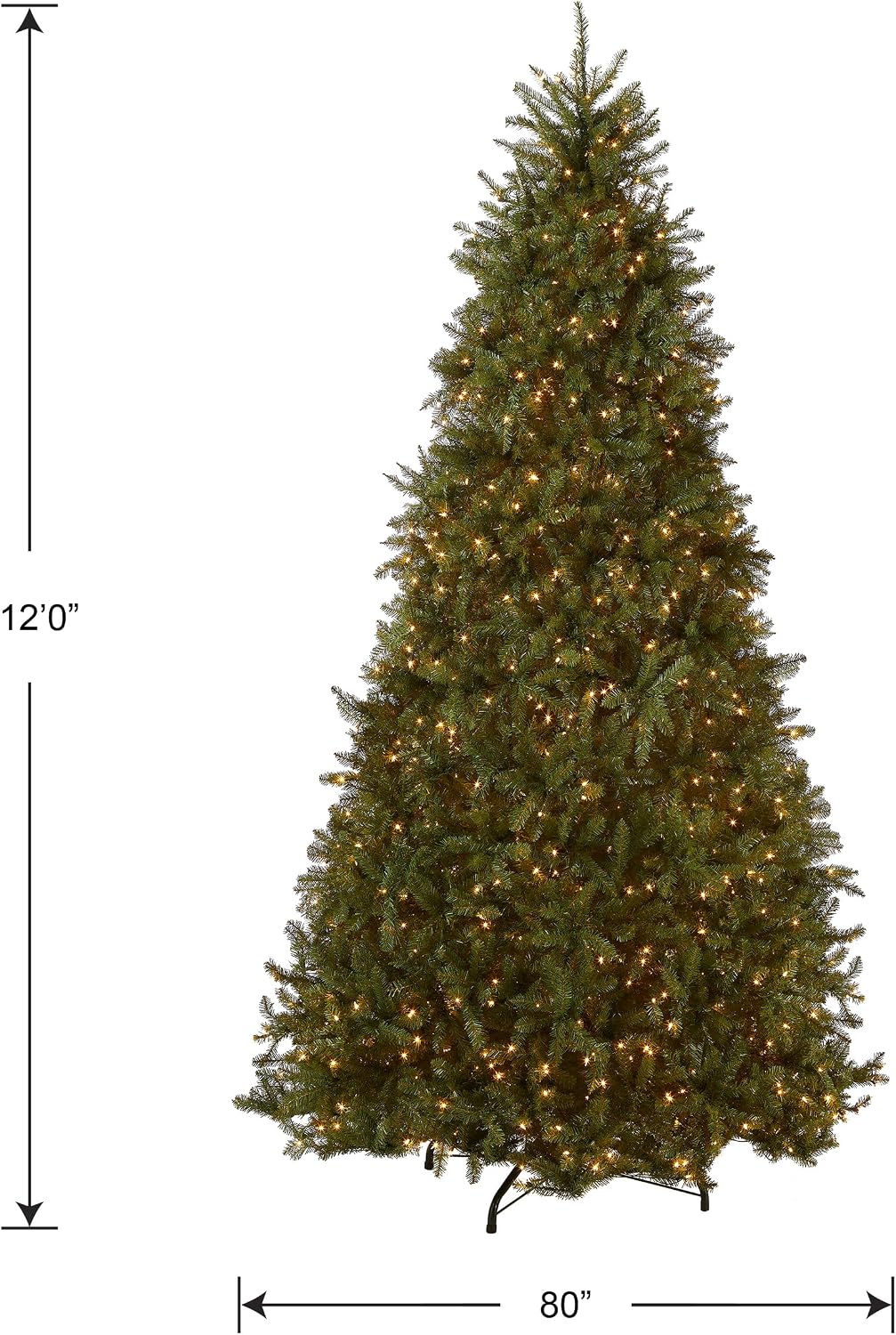 National Tree Company 7ft Pre-Lit Dunhill Fir Artificial Christmas Tree | 700 Clear Lights, 2,144 Tips, Includes Stand, Green