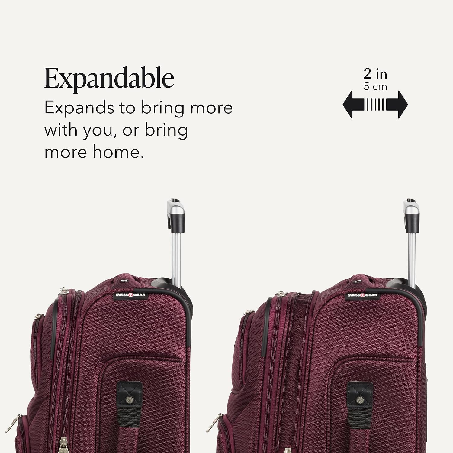 SWISSGEAR Sion Carry-On Spinner Luggage, Softside Expandable, Lightweight Suitcase, Dark Grey, 22.75-Inch