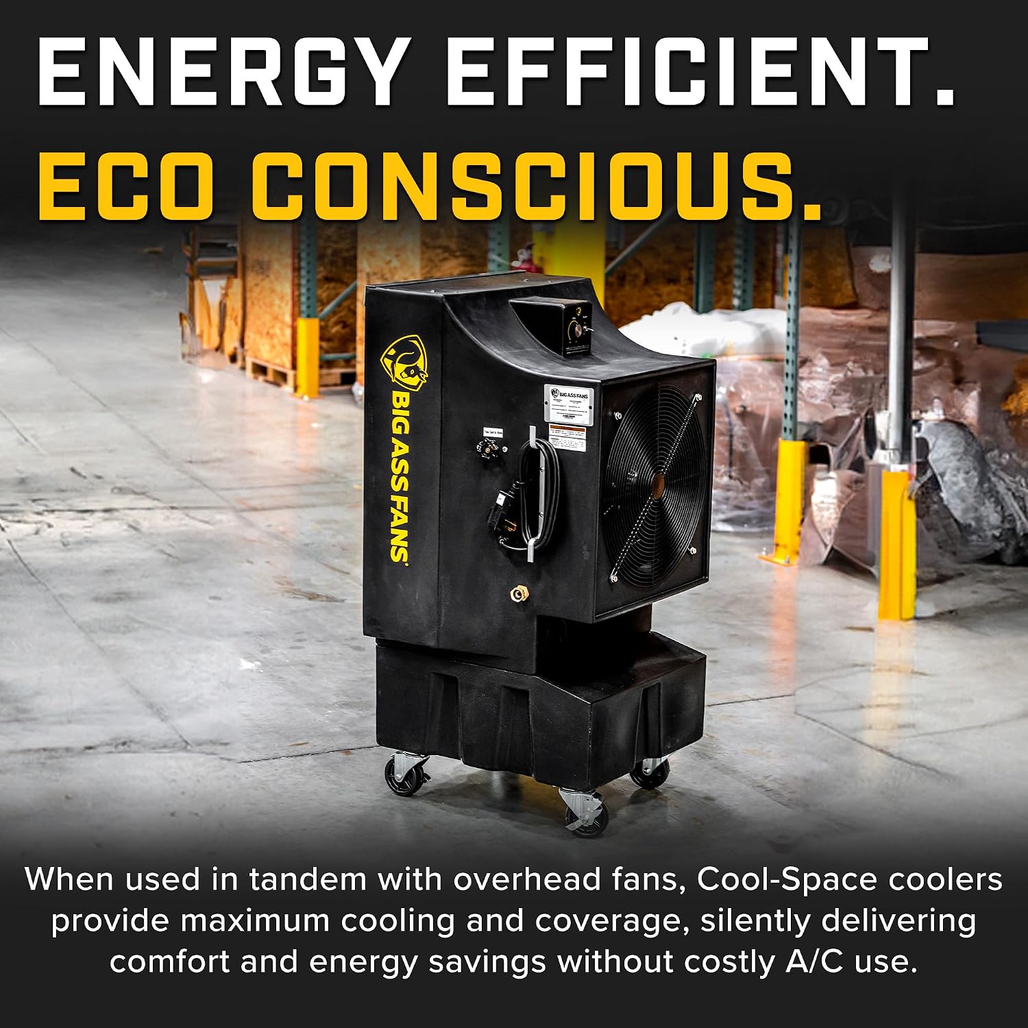 Big Ass Fans - Cool-Space 300 - Portable Evaporative Swamp Cooler, 18 Inch Diameter Fan, Indoor Outdoor Use, Continuous or Fillable 16 Gallon Capacity