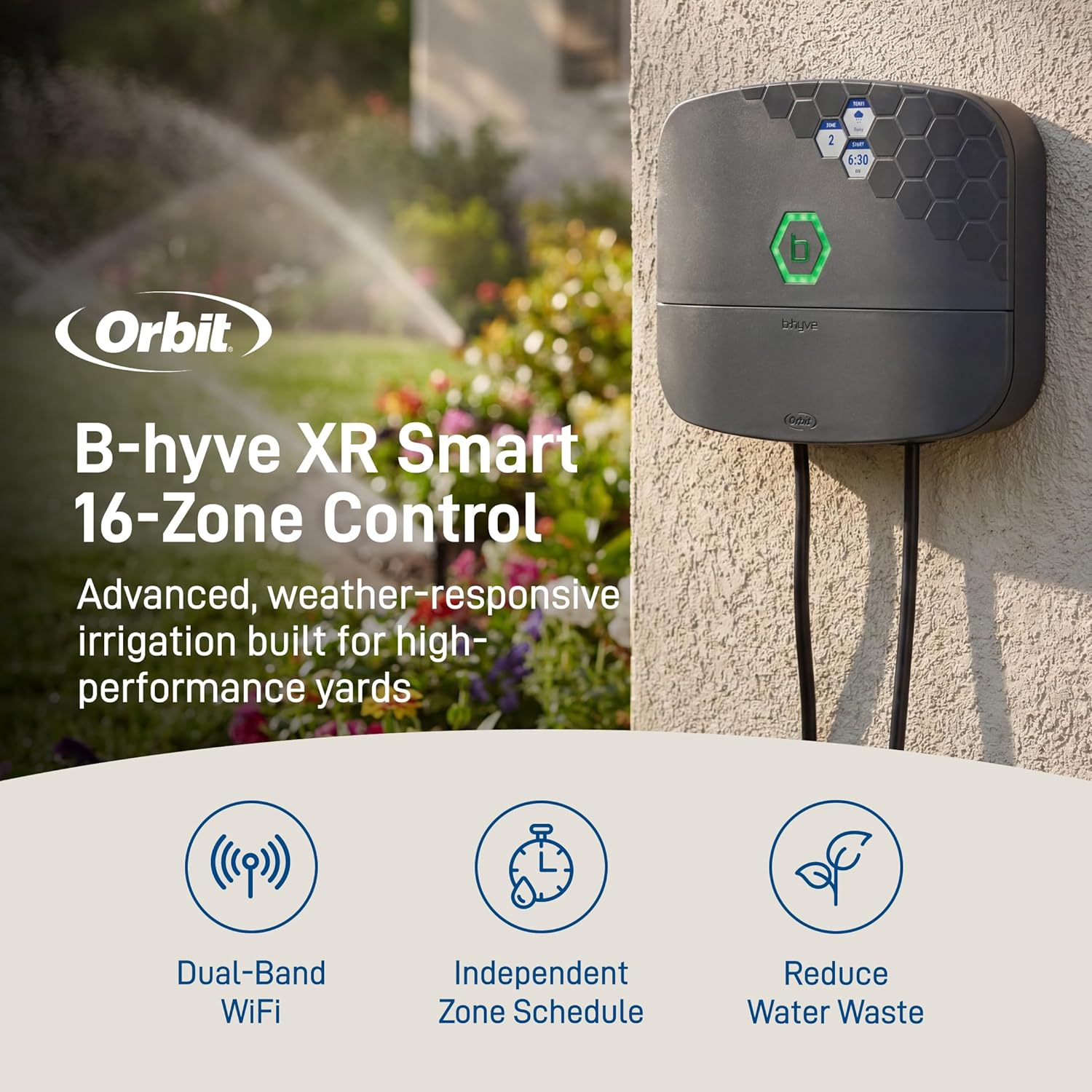Orbit B-hyve XR Smart Sprinkler Timer - 8-Zone - WiFi-Enabled Indoor/Outdoor Irrigation Controller - App Control - Weatherproof Watering System