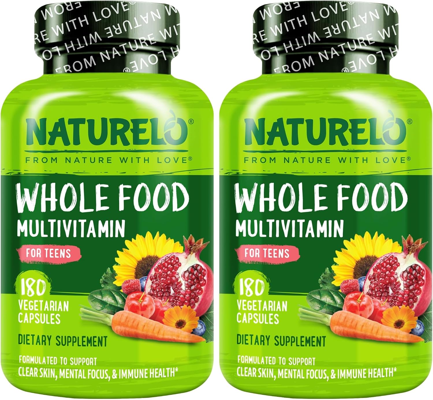 NATURELO Multivitamins for Teenage Girls/Boys, 120 Capsules