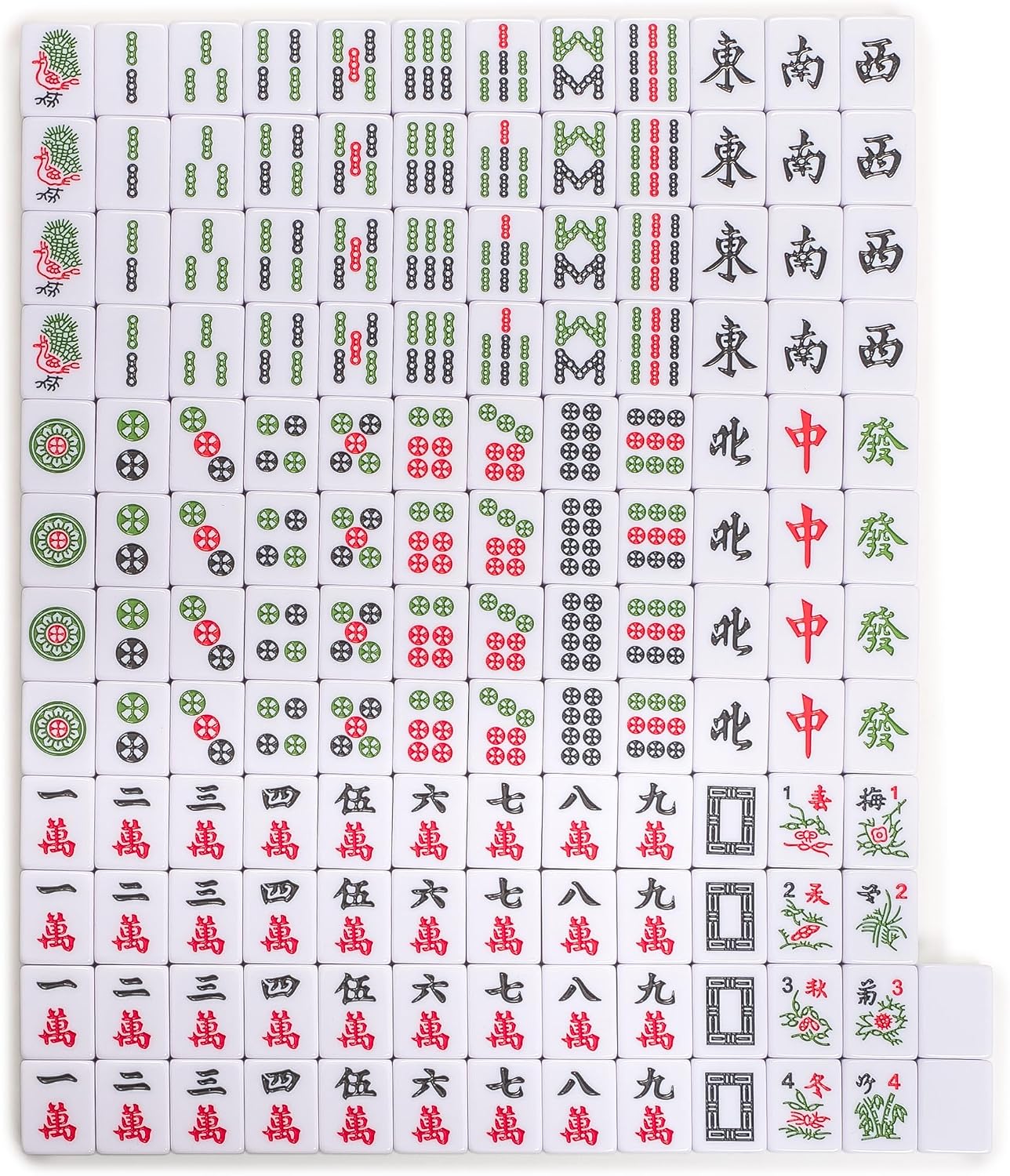 Yellow Mountain Imports Chinese Mahjong Set – Rouge Heritage – 146 Medium Tiles, Professional Set for Chinese-Style Play [中式麻將 專業套裝]
