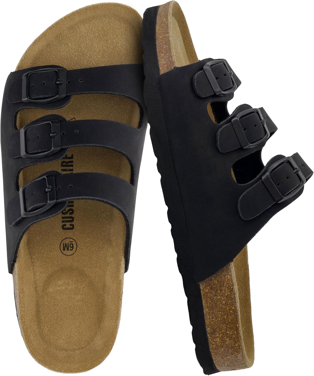 CUSHIONAIRE Women's Lela Cork footbed Sandal with +Comfort