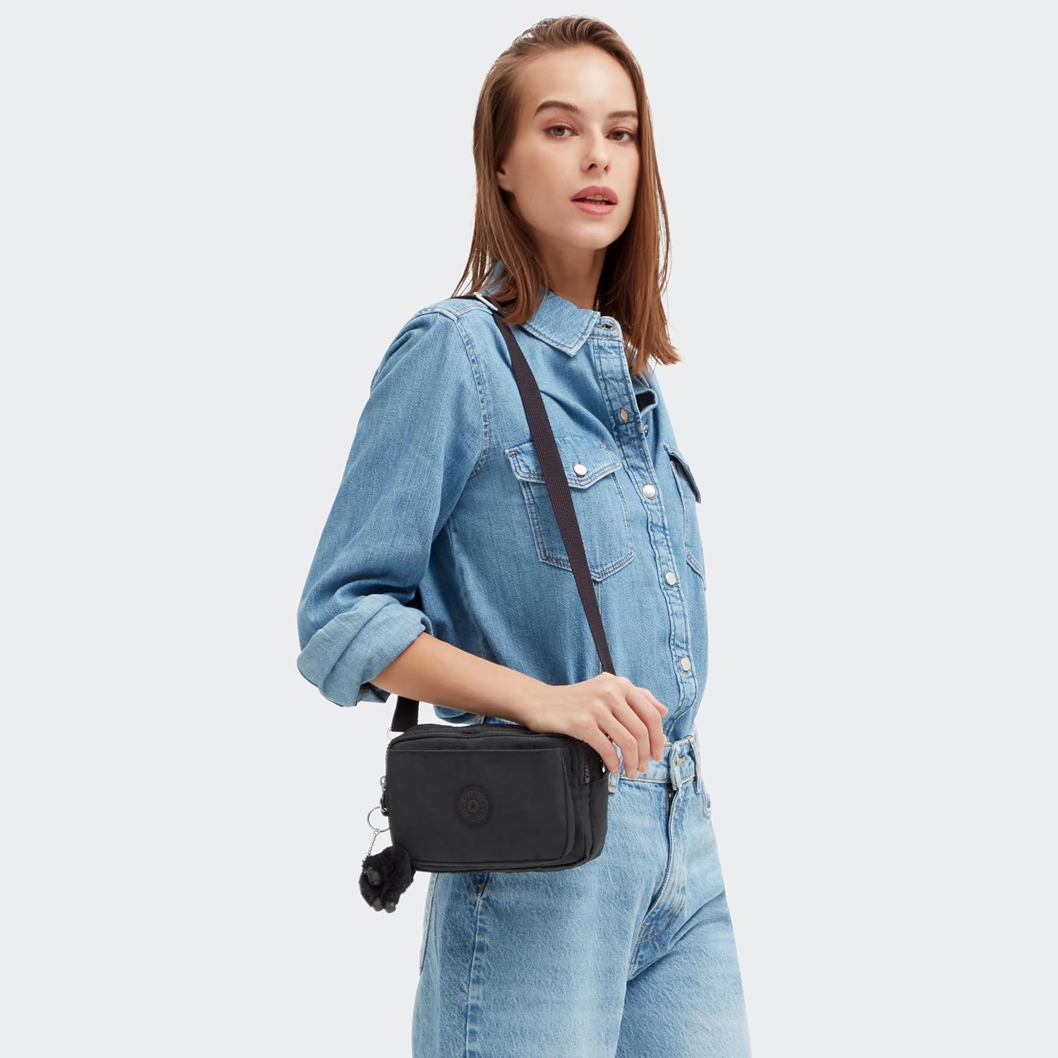Kipling Women’s Abanu Medium Crossbody Bag, Lightweight, Adjustable Nylon Waist Pack with Multi-Compartment Zip Pockets