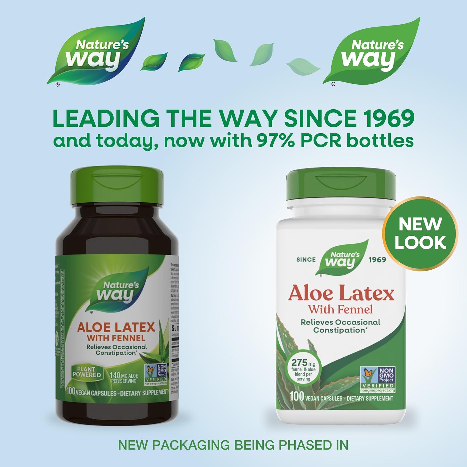 Nature's Way Aloe Latex with Fennel, 275 mg per Serving, 100 ct | Aloe Vera Capsules for Occasional Constipation*, Non-GMO Project Verified, Vegan