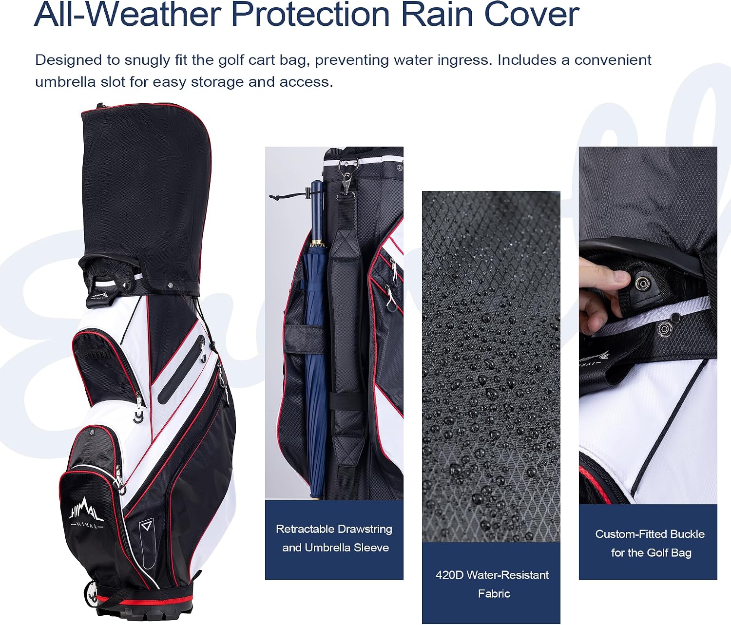 14-Way Golf Cart Bag with Organizer Divider | Full-Length Dividers, Rain Cover Included, Easy-Carry Handles, Club Organization, Cart Compatible