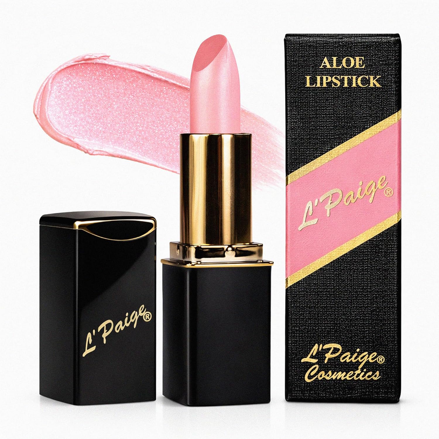 L’Paige Rosy Pearl Lipstick | Sheer Neutral Rose Lip Color | Aloe Vera Moisturizing Formula | Long-Lasting Hydrating Finish | Soft Silvery Pink Shade L56