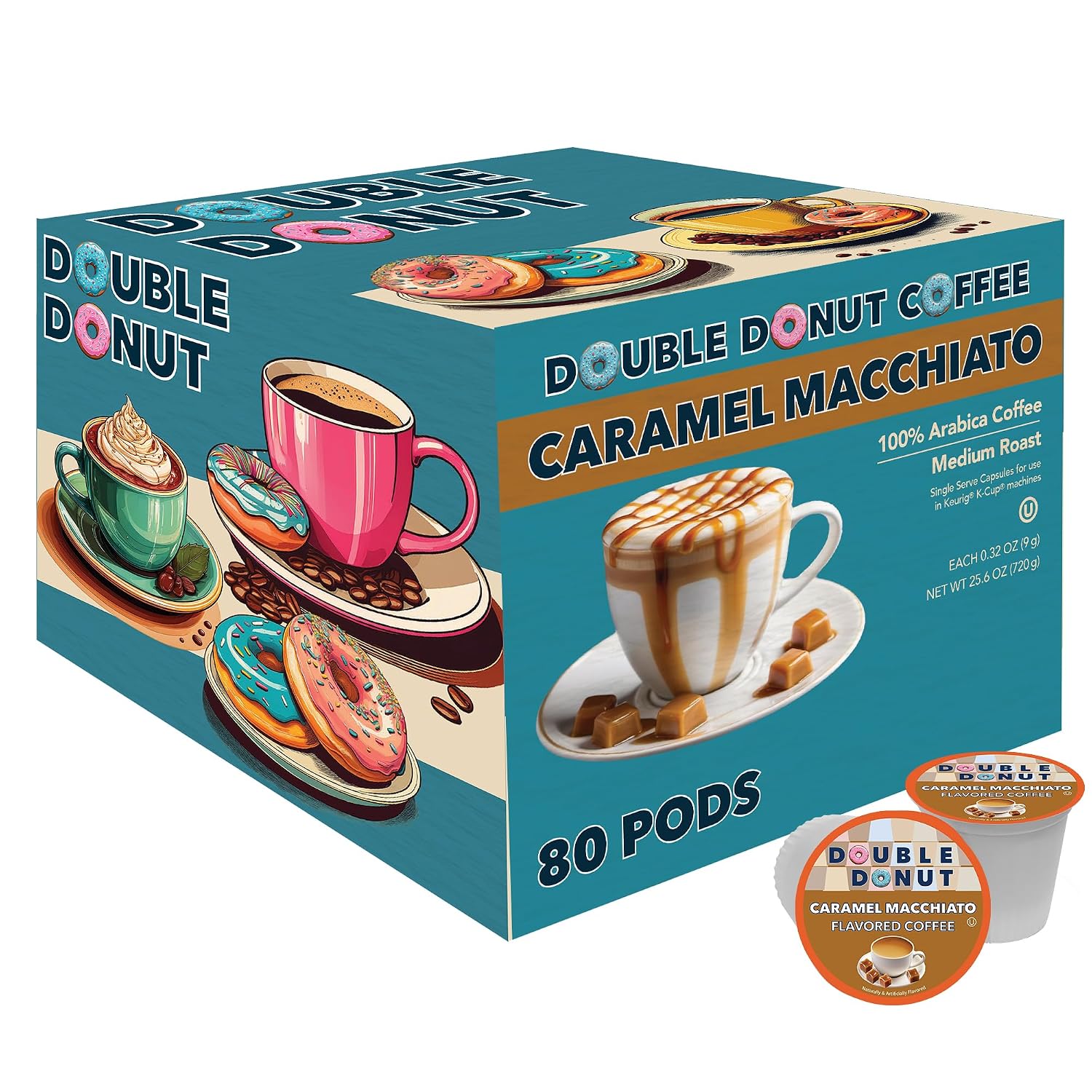 Double Donut Coffee Breakfast Blend Coffee Pods, Light Roast Coffee in Recyclable Single-Serve Pods for Keurig K Cups Brewer Machines, 80 Count Bulk Pack, original version