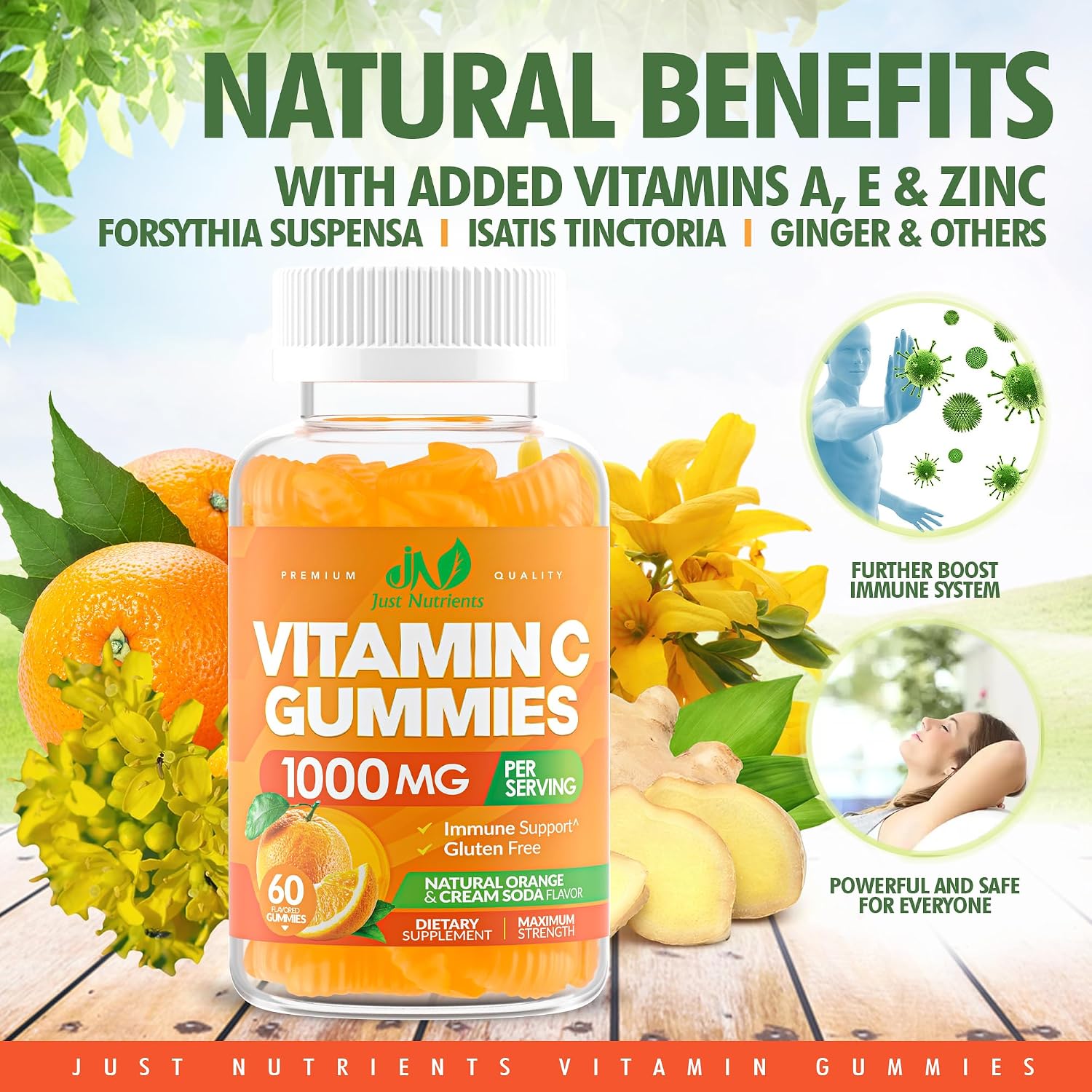 Vitamin C 1000mg Gummies – Chewable Multivitamin for Adults & Kids
