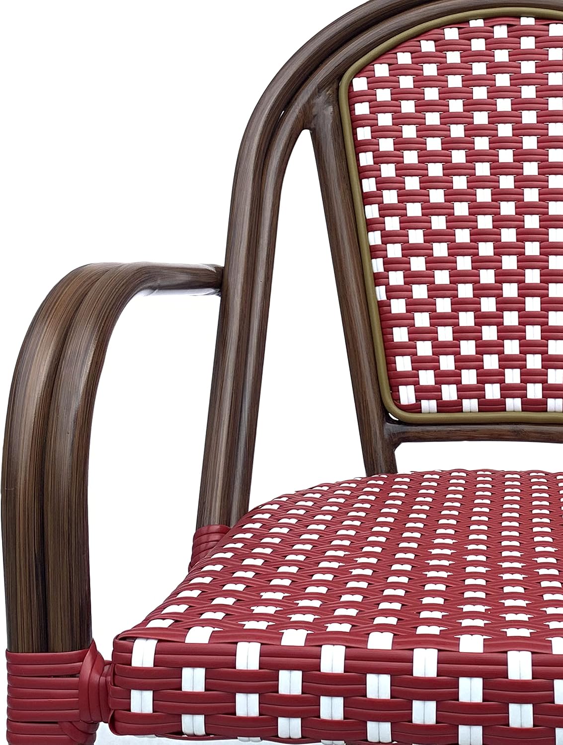 Christopher Knight Home Anastasia Outdoor French Bistro Chair (Set of 2), Black + White + Bamboo Print Finish