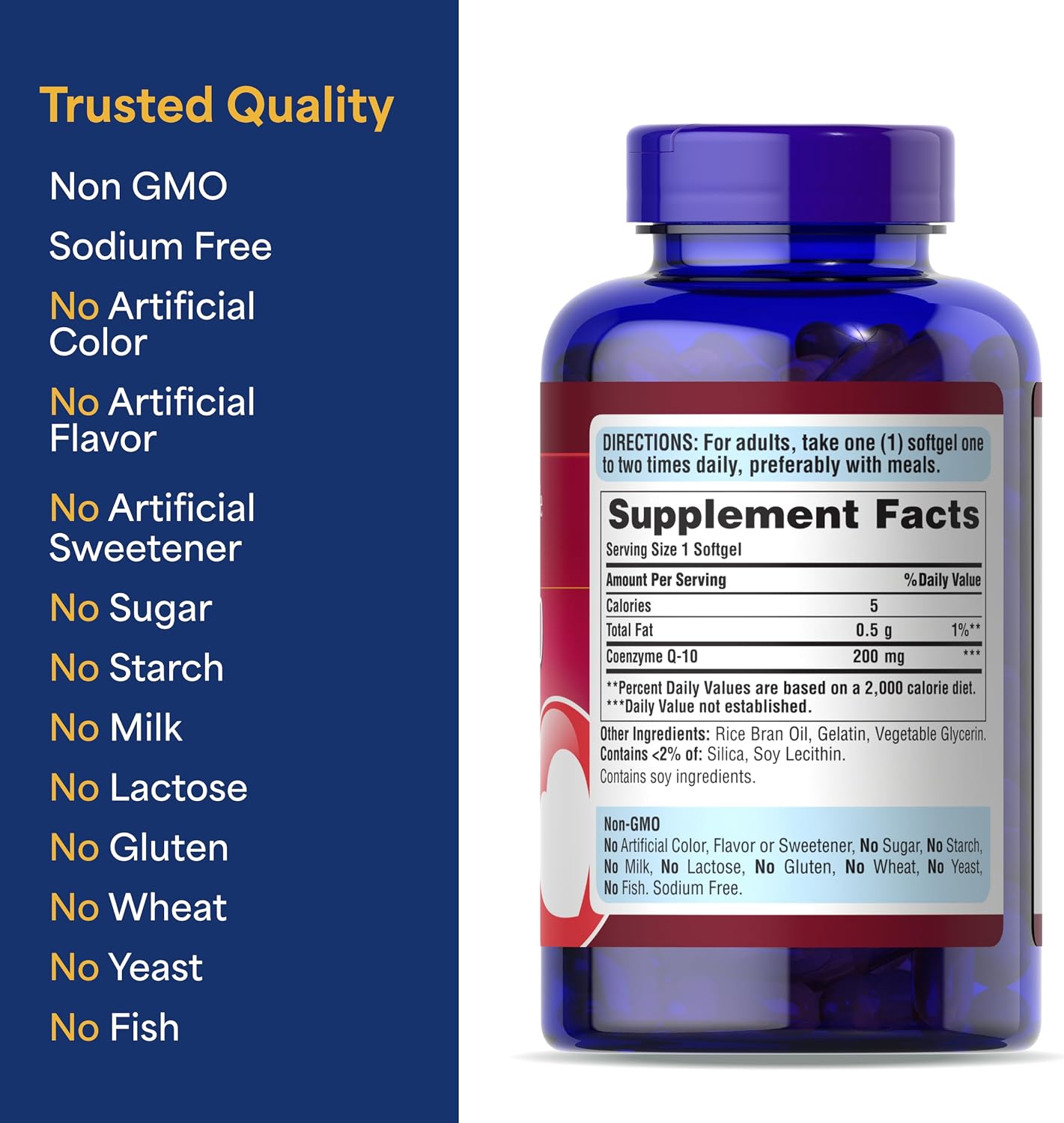 Puritan's Pride Coenzyme CoQ10 200mg, 240 Softgels