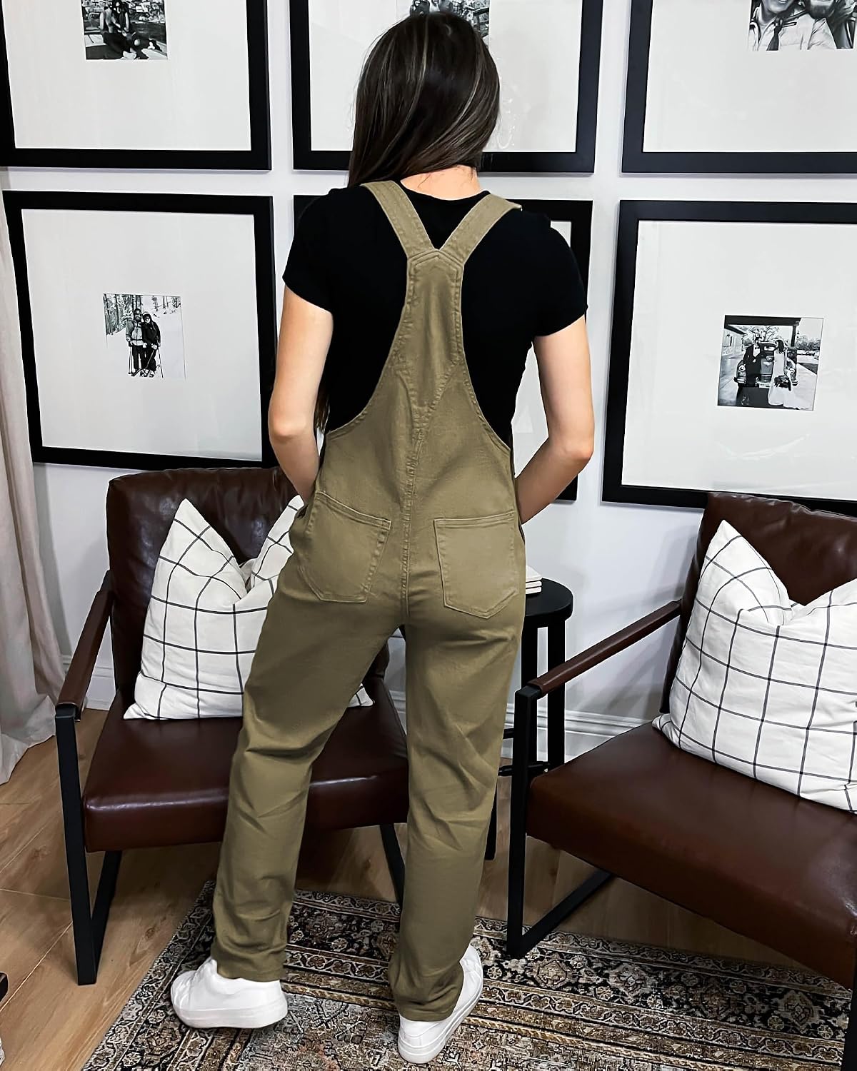 LookbookStore Denim Overalls for Women Dressy Stretch Bib Jean Jumpsuits