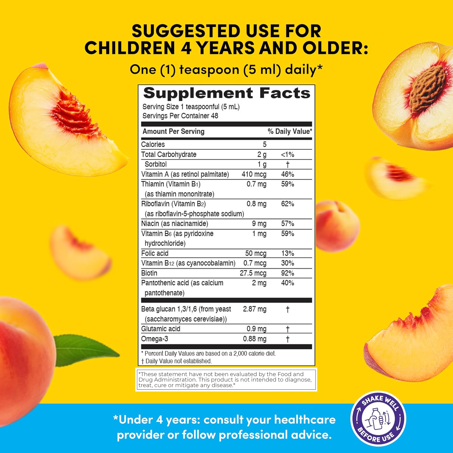 GirafKids Liquid Multivitamin for Kids with B Complex, 8 Fl Oz, Ages 4+