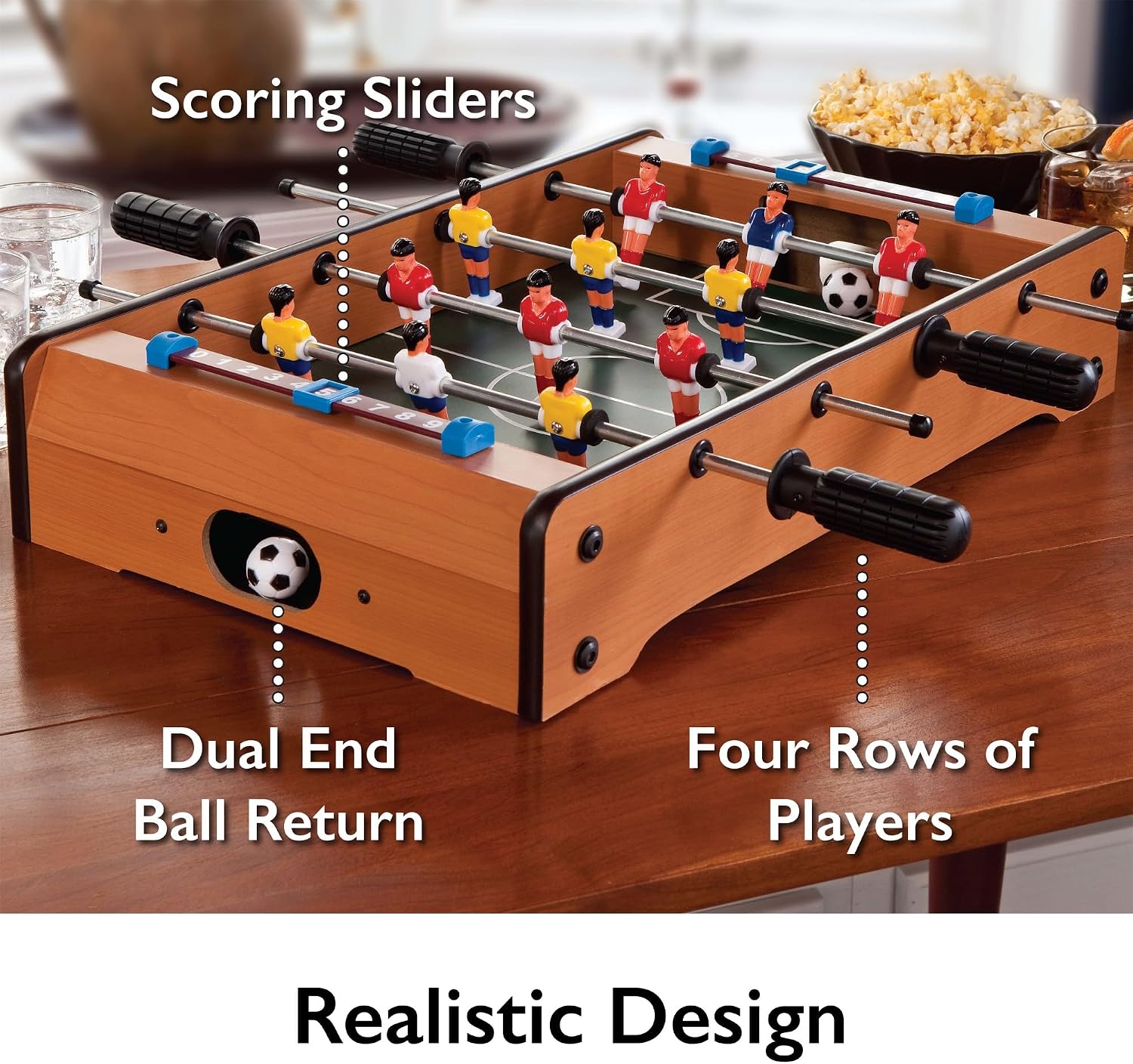 Mainstreet Classics 20-Inch Table Top Foosball/Soccer Game, Brown