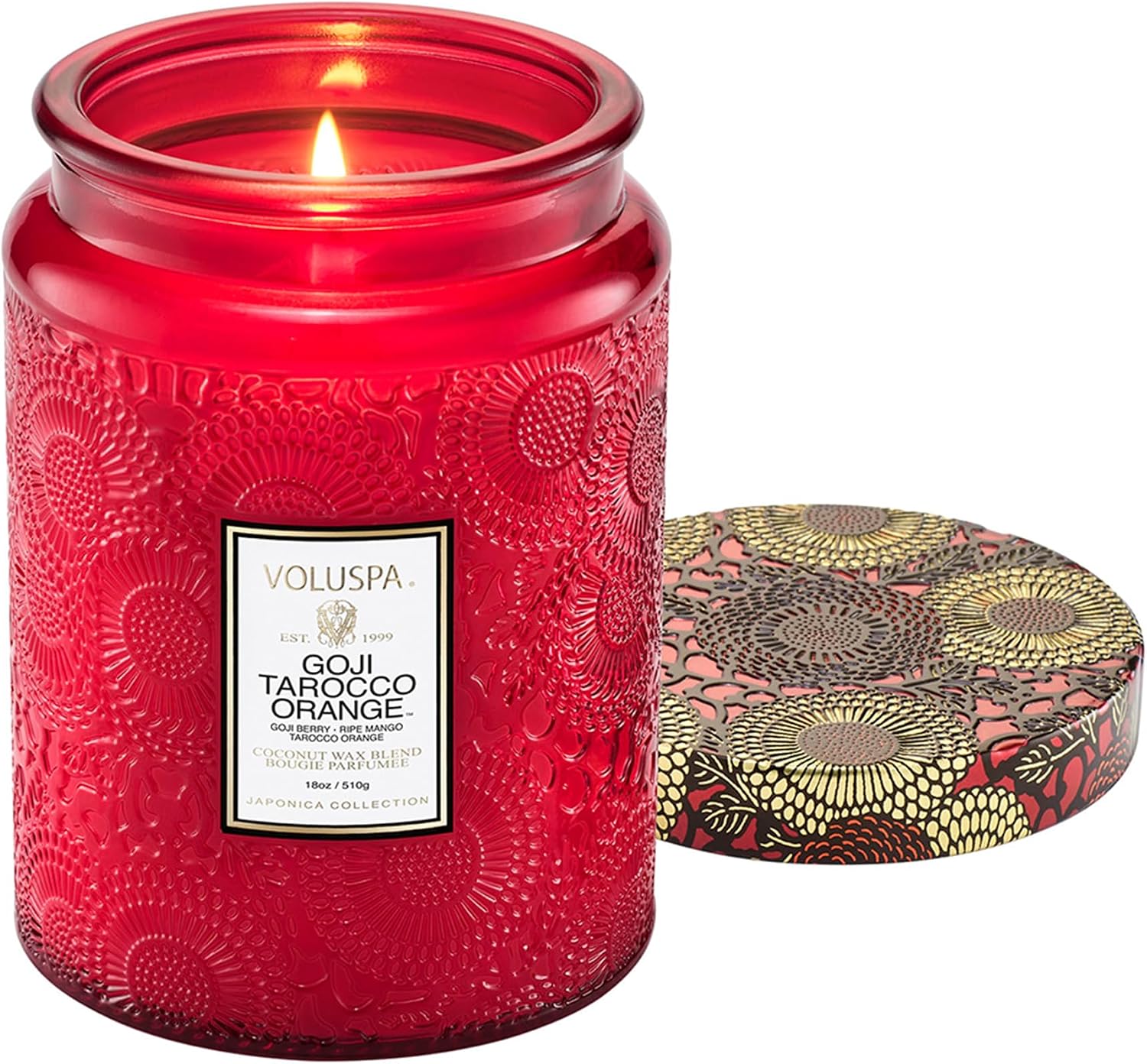 Voluspa French Cade Lavender Large Scented Candle Jar 18 Oz, 100 Hr Burn | Coconut Wax Blend in Decorative Glass, Clean Even Burn, USA Handcrafted Gift for Hosts, Fragrance Lovers & Relaxed Rooms