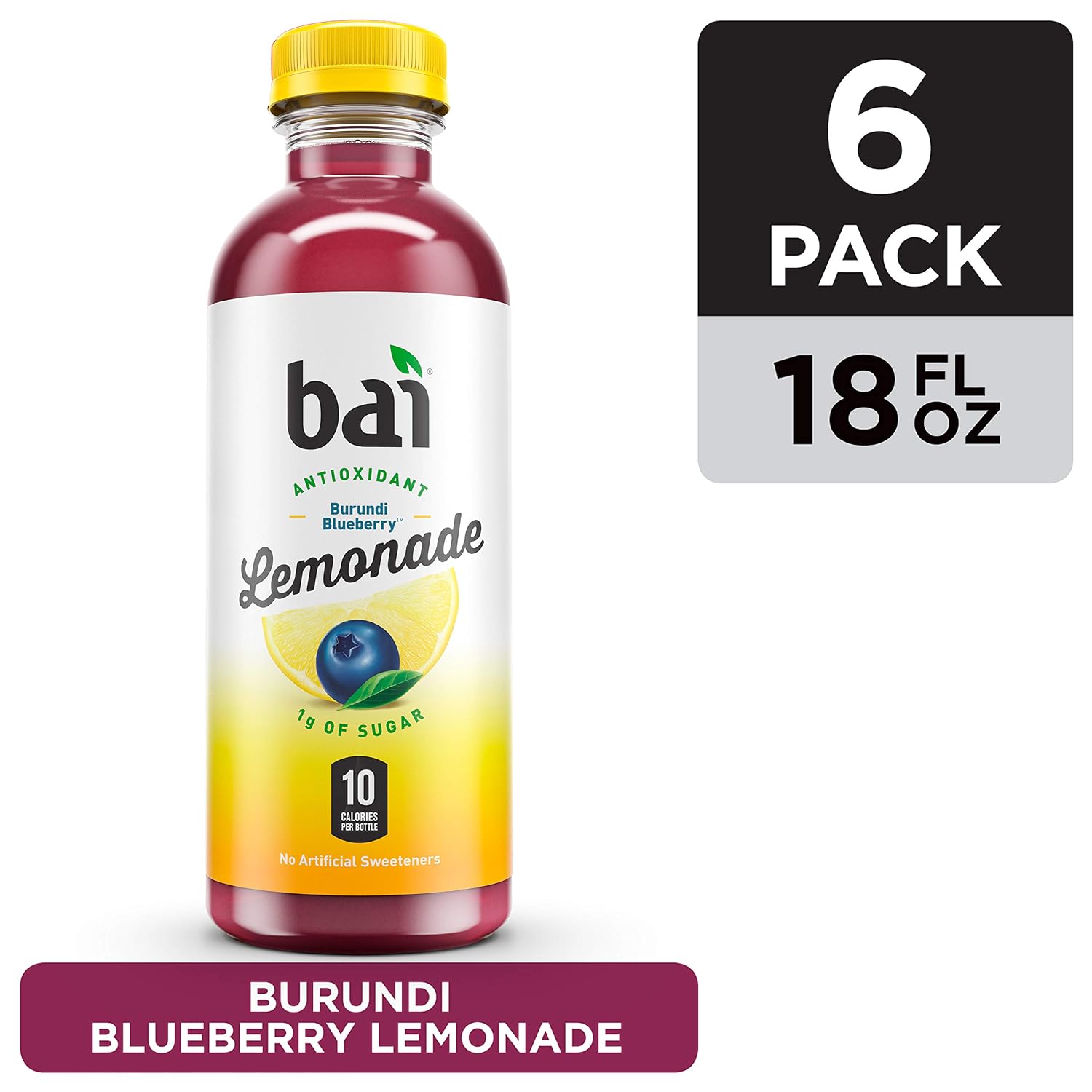 Bai Coconut Flavored Water Puna Coconut Pineapple, Antioxidant Infused, Coconut Pineapple Flavored Water Drink, 18 Fluid Ounce Bottles, 6 Count