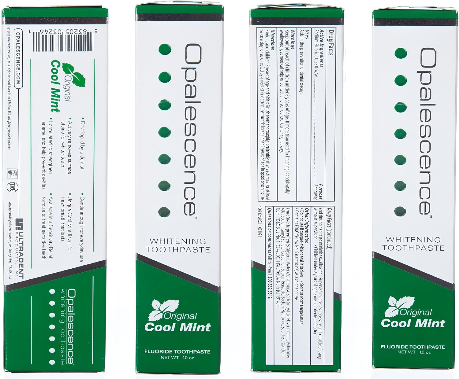 Opalescence Whitening Toothpaste Original 4.7oz - Mint - 3 Pack - 5166-3 | Dentist-Developed Oral Care Whitening Fluoride Toothpaste for Daily Use, Surface Stain Removal & Helps Strengthen Enamel