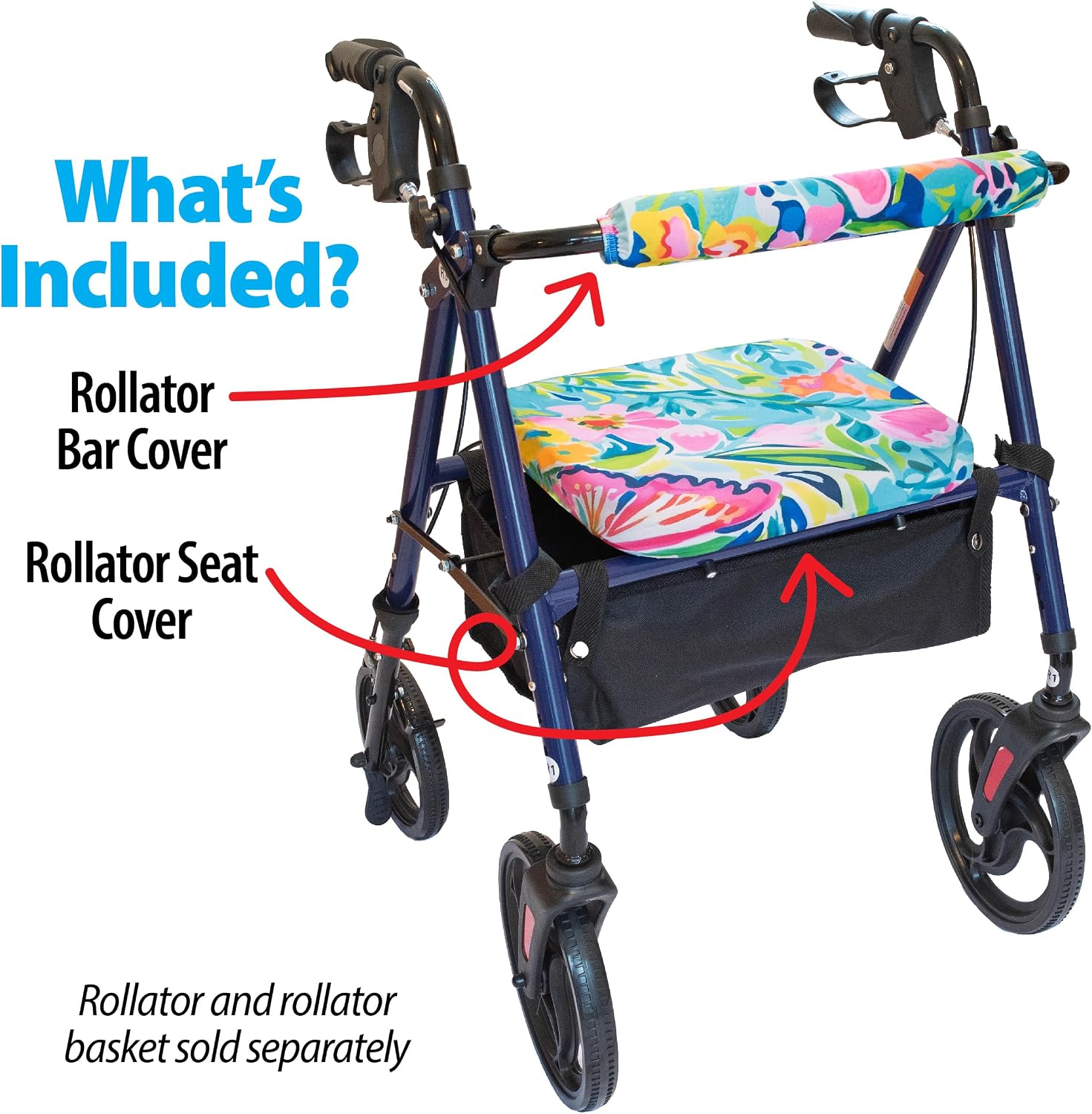 Top Glides Playful Purple Universal Rollator Walker Seat and Backrest Covers (Purple)