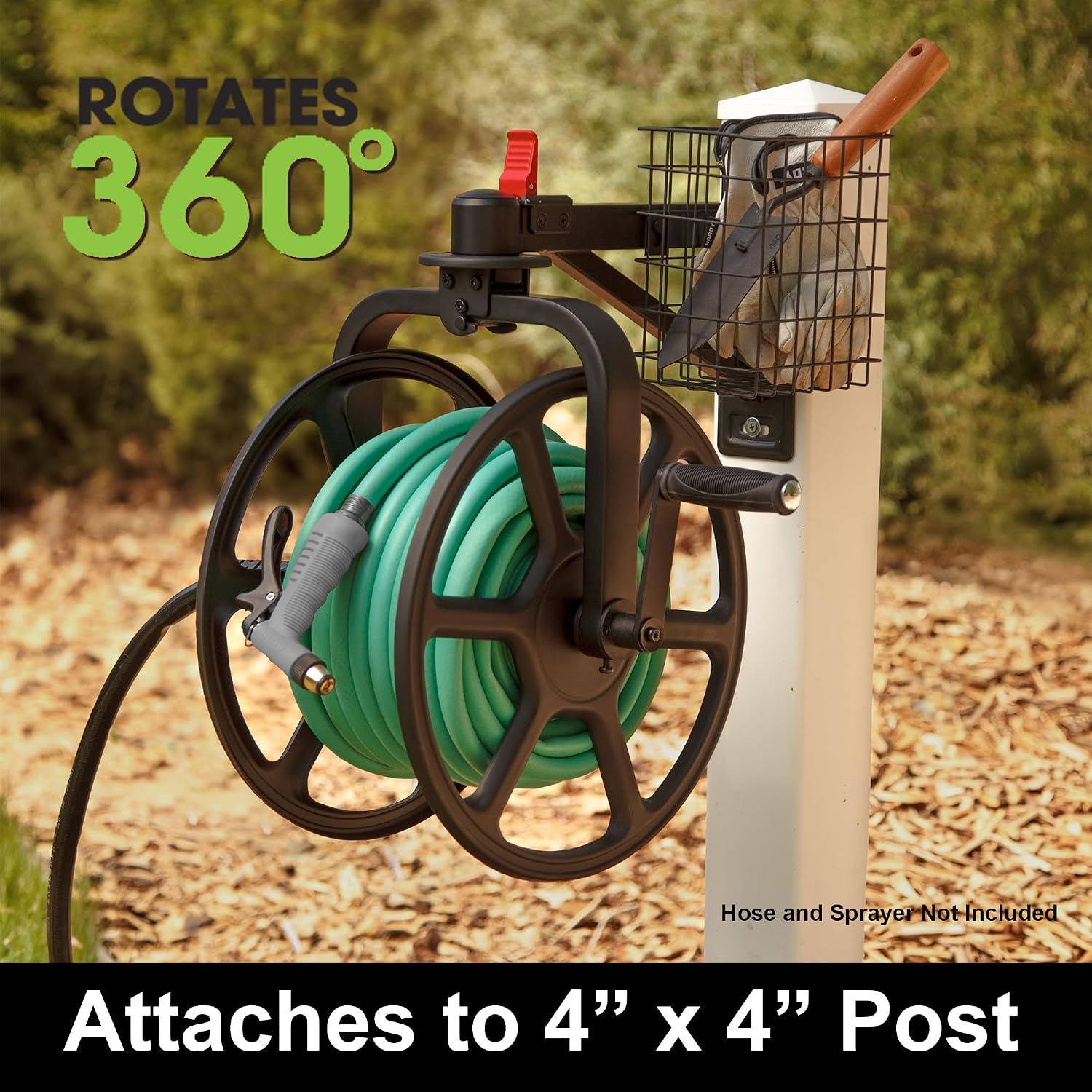 Liberty Garden 710 Navigator Rotating Garden Hose Reel, Holds 125-Feet of 5/8-Inch Hose - Bronze