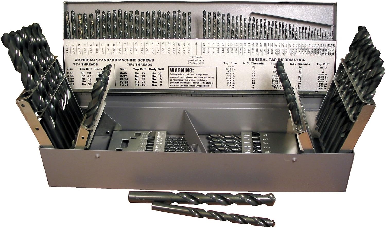 Viking Drill and Tool 43440 Type 240 Black Finish Jobber Drill 118 Degree Point HSS Set (115 Piece)