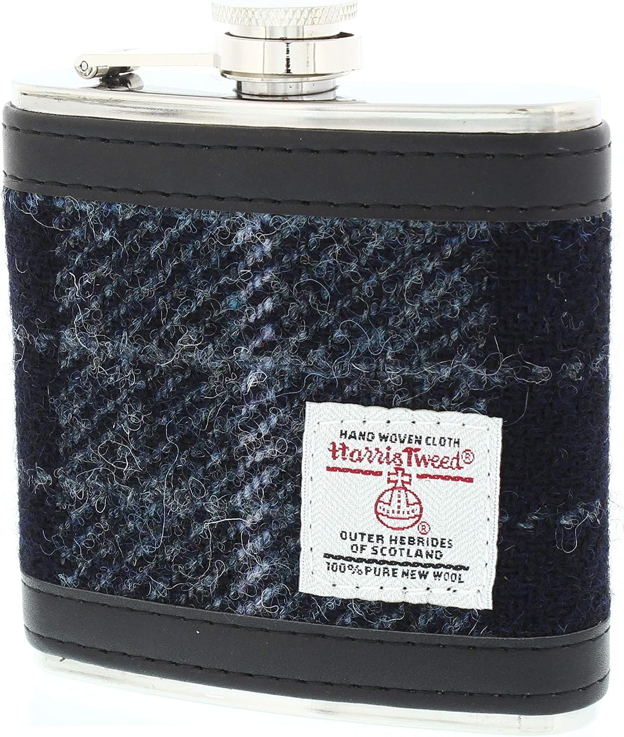Glen Appin Harris Tweed Hip Flask Gift Boxed (Colour 95 Grey/Black)