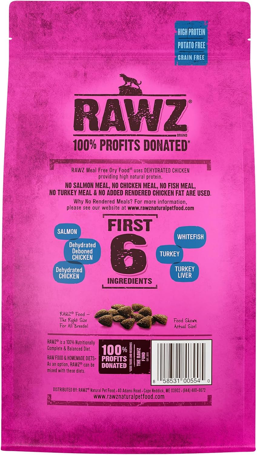 Rawz Salmon, Dehydrated Chicken & Whitefish Recipe Natural Dry Cat Food (3.5lb, Salmon, Dehydrated Chicken & Whitefish)