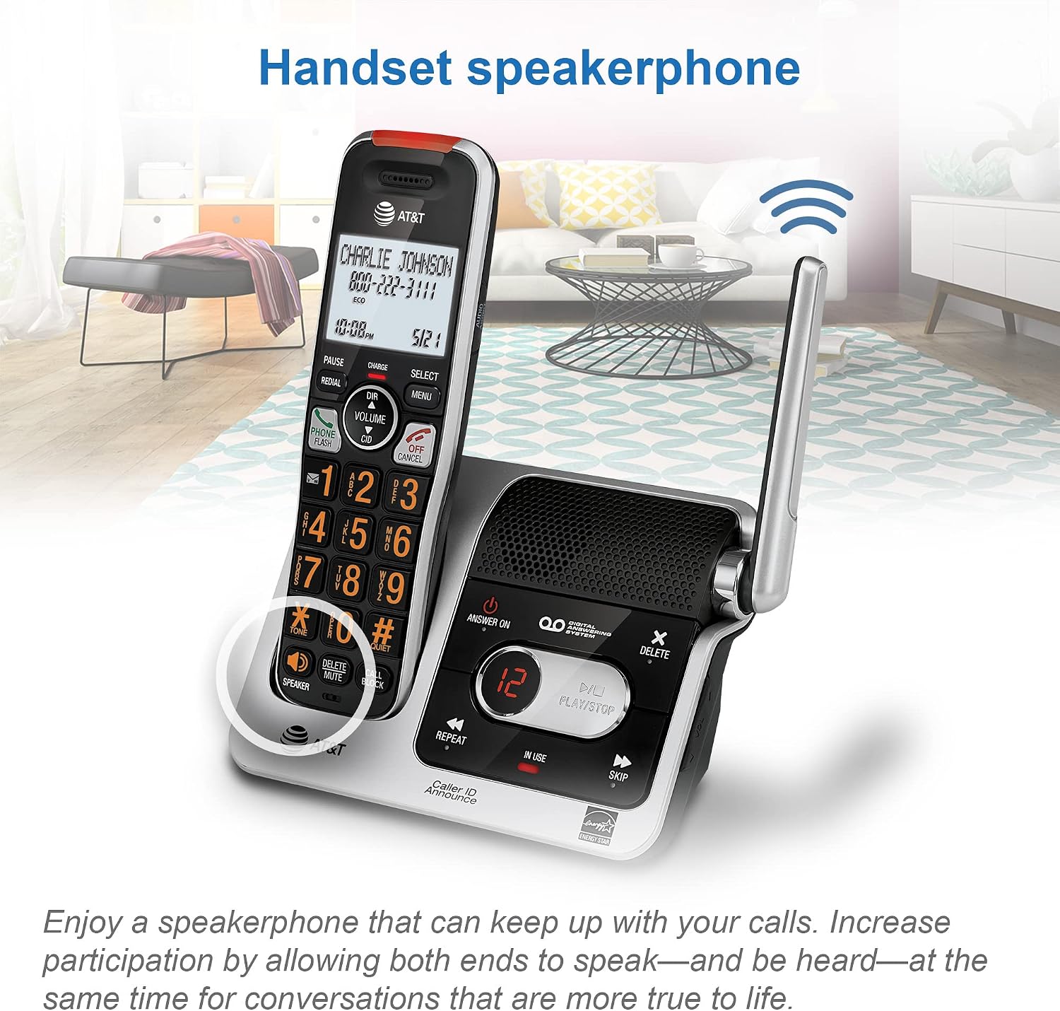 AT&T BL102-4 DECT 6.0 4-Handset Cordless Phone for Home with Answering Machine, Call Blocking, Caller ID Announcer, Audio Assist, Intercom