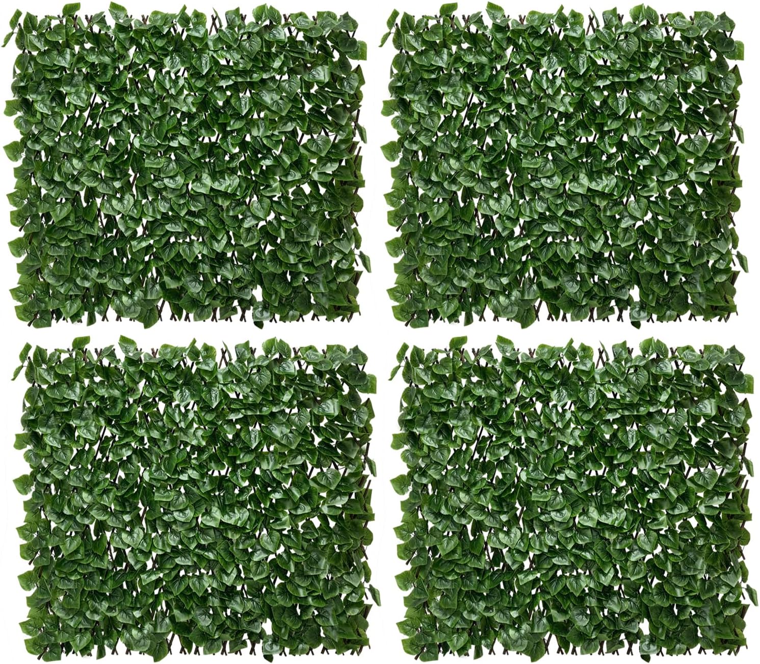 Expandable Fence Privacy Screen for Balcony Patio Outdoor,Decorative Faux Ivy Fencing Panel,Artificial Hedges (Single Sided Leaves)……