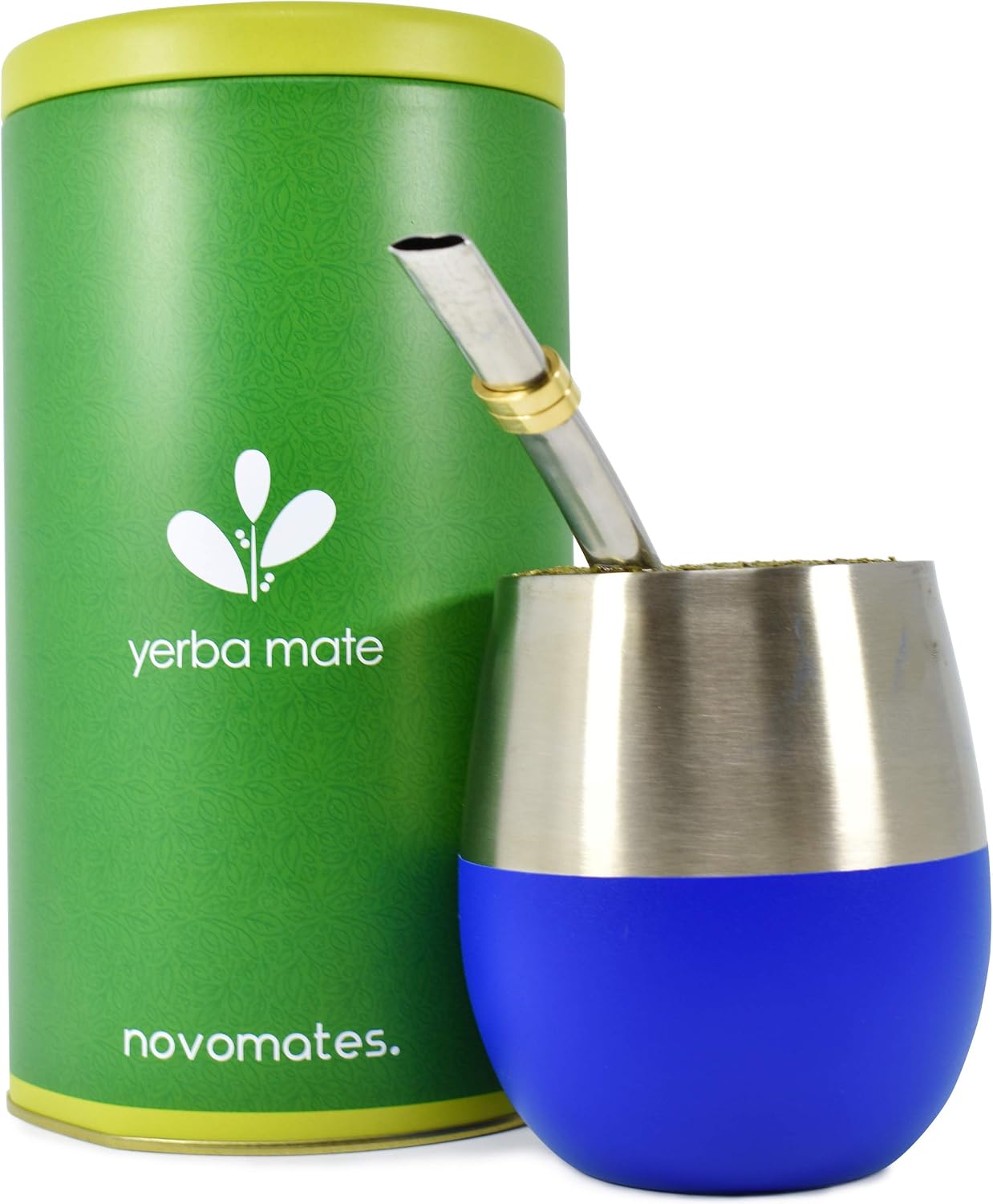 [NEW] Mate Cup and Bombilla Set - Mate Gourd - Includes Double Wall Stainless Steel Yerba Mate Tea Cup with Stanley Steel Mate Straw and Yerba