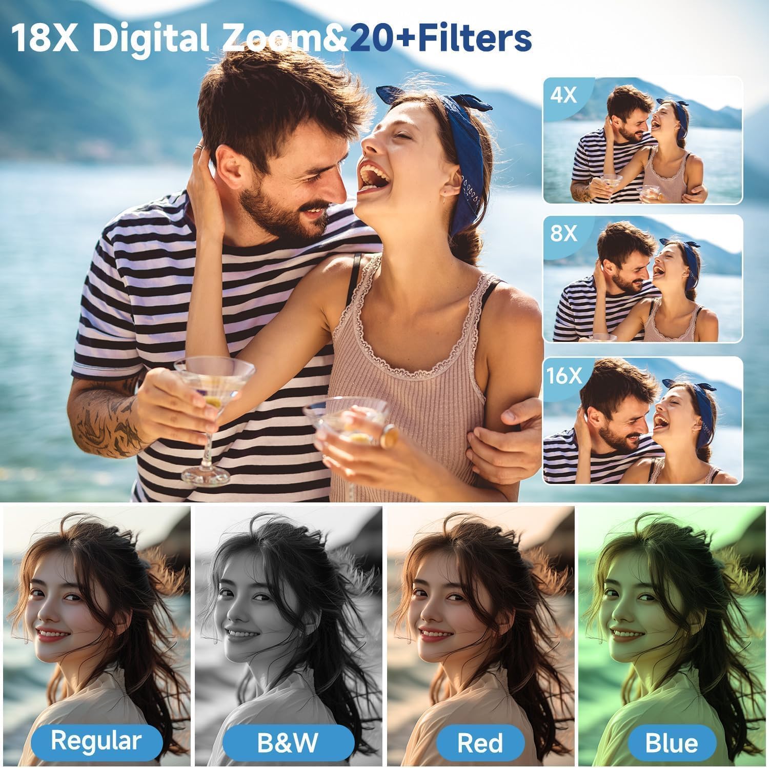4K Digital Camera for Photography, 3" 180° Flip Screen with 64GB Card | 50MP Vlogging Camera, 4K Video Recording, 18X Digital Zoom, Built-In Flash, Compact Travel Size, Great For Teens & Beginner