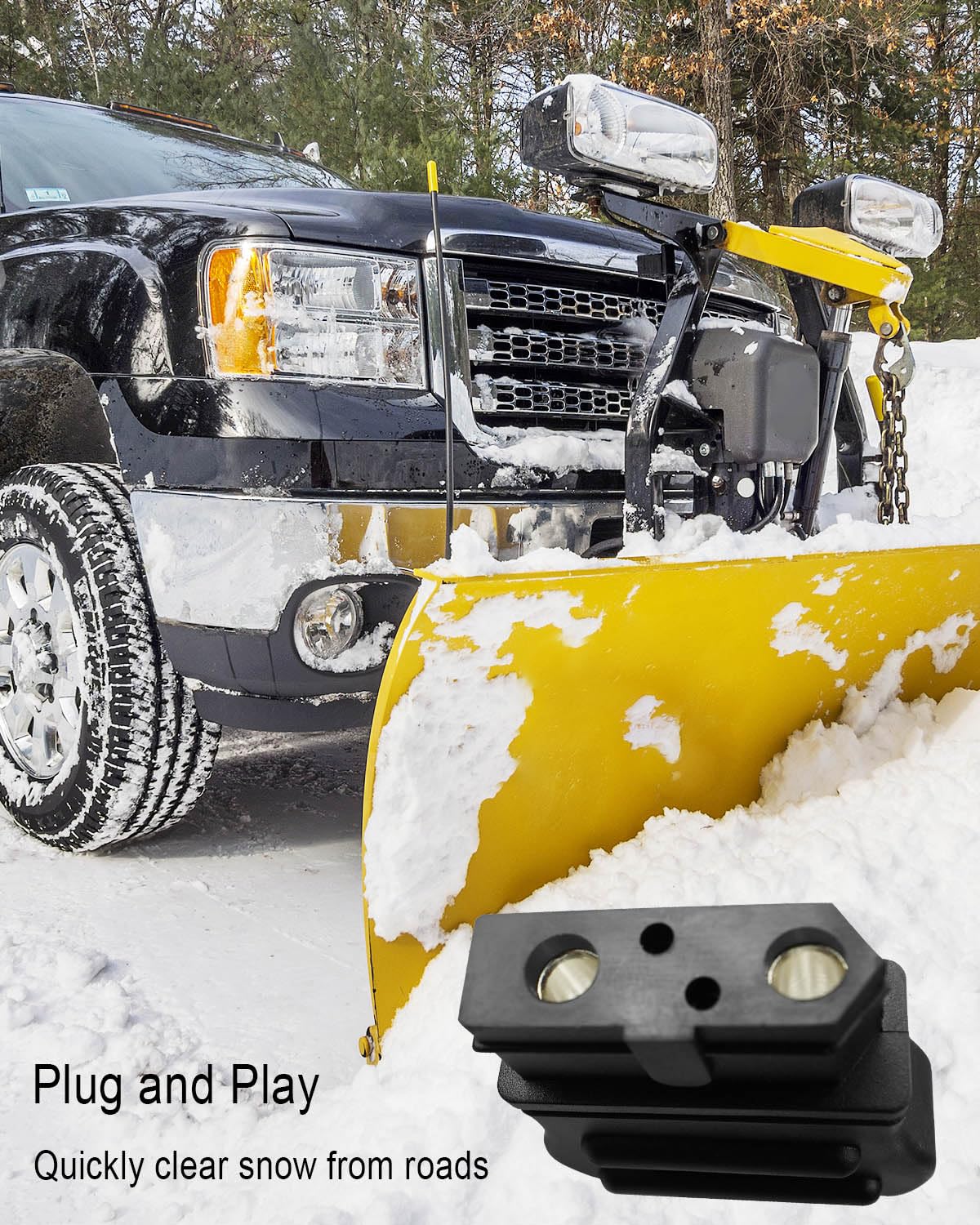 2 Pin Battery Cable Wire Harness Fit for Western Fisher 63411, Truck Side | Compatible with Straight Blade Snow Plow before 2011
