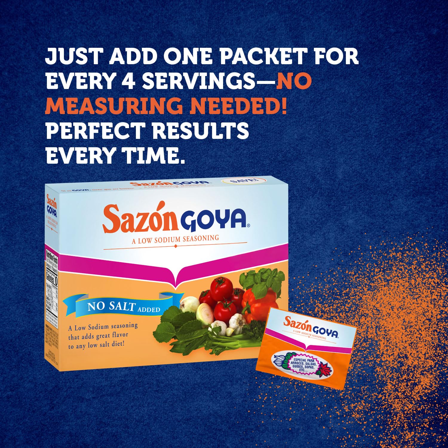Goya Foods Sazón Seasoning Natural & Complete, No Salt, 3.52 Ounce (Pack of 18)