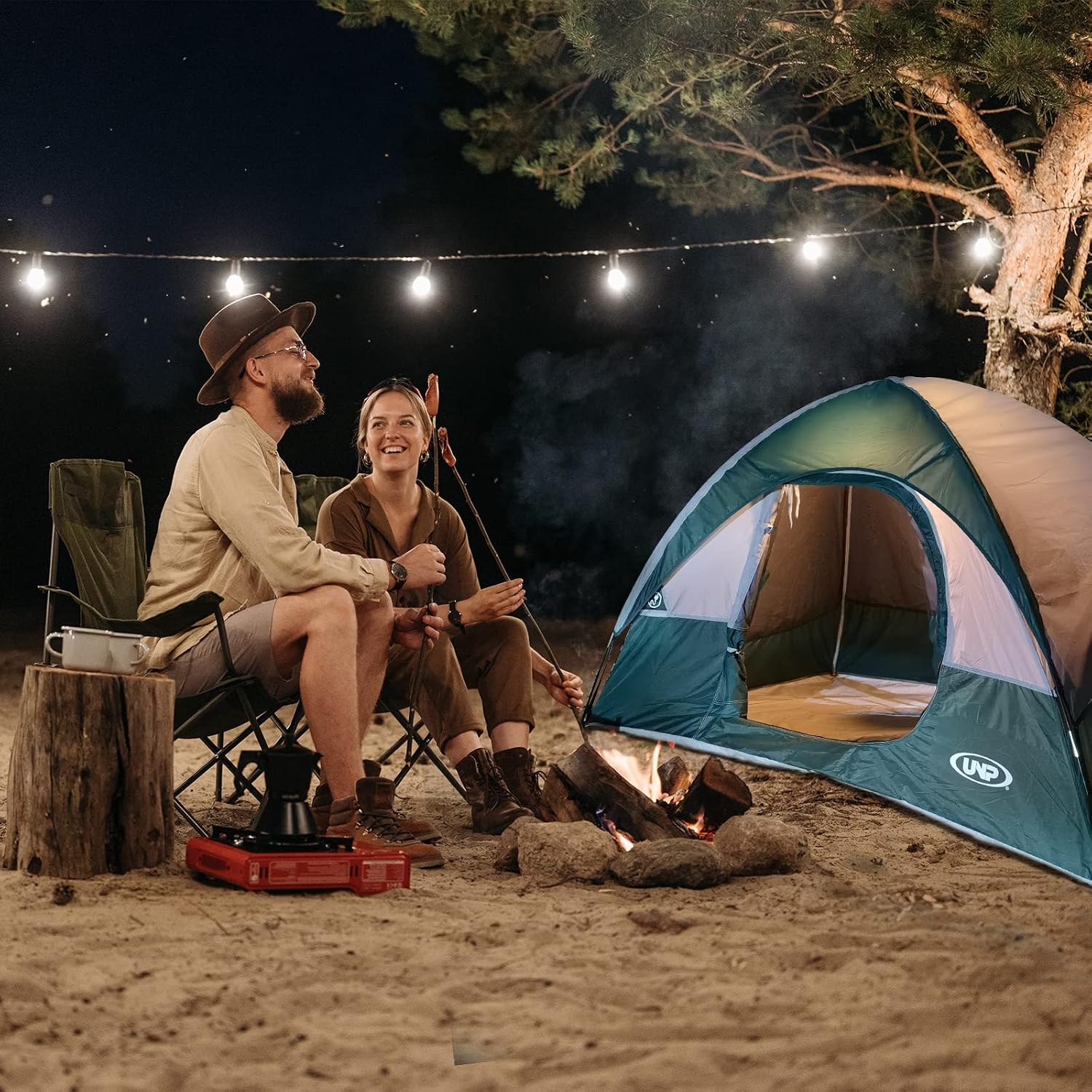 Camping Tent 2-4 Person, Waterproof Windproof Tent with Rainfly Easy Set up-Portable Dome Tents for Camping…