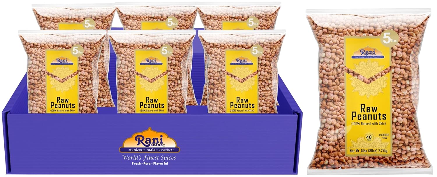 Rani Peanuts, Raw Whole With Skin (uncooked, unsalted) 14oz (400g) ~ All Natural | Vegan | Kosher | Gluten Friendly | Fresh Product of USA ~ Spanish Grade Groundnut/Red-skin