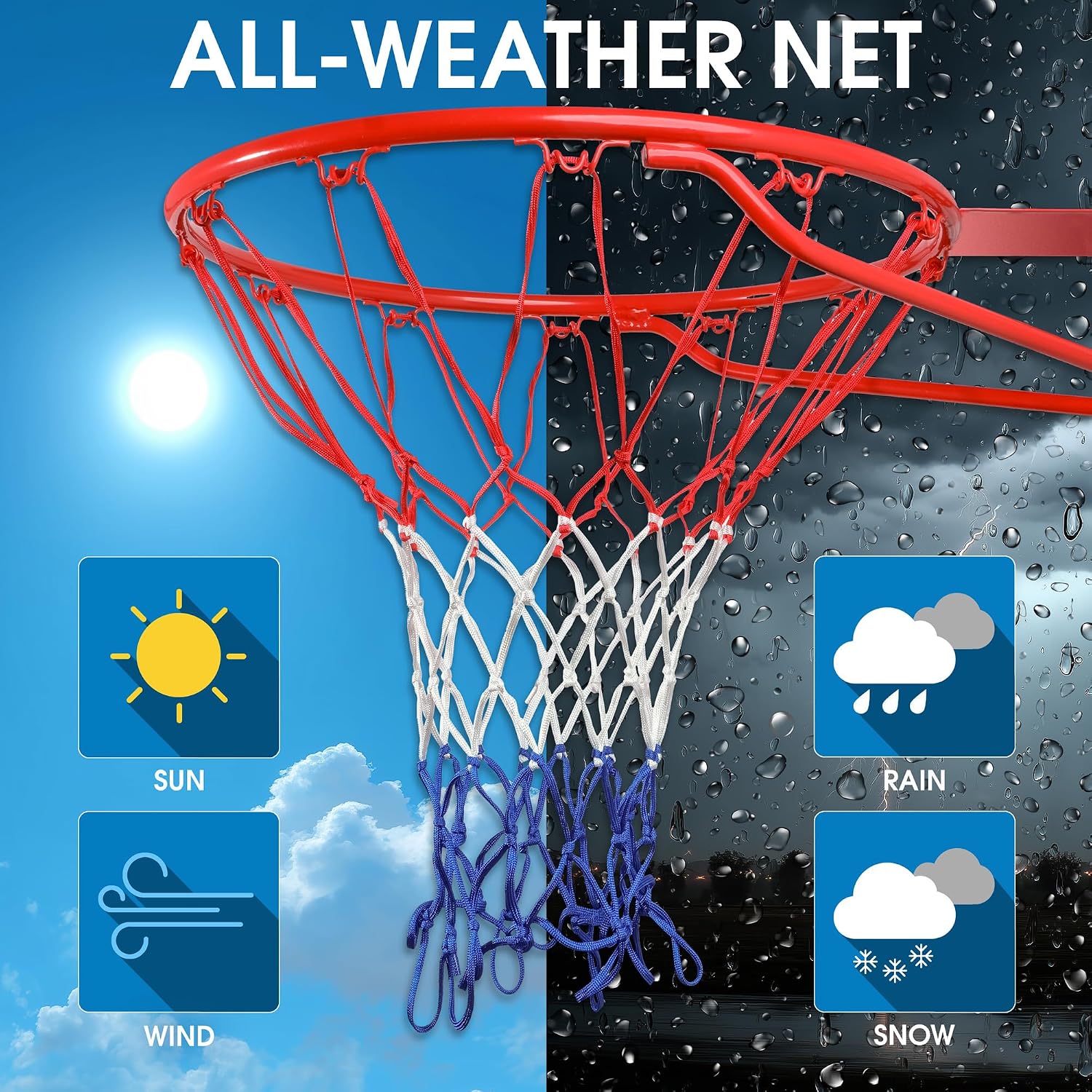 Cannon Sports Heavy Duty Basketball Net Replacement - 21 Inches - 12 Loop Standard Size - Weather Resistant for Indoor/Outdoor Courts - Fits All Standard Rims
