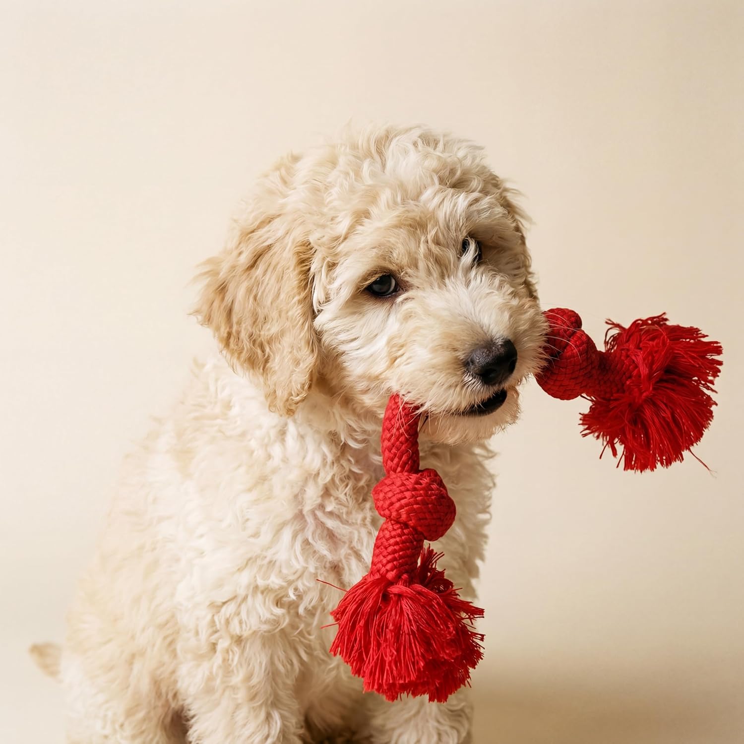 Playology Tug Rope Dog Toys for Large Breed Dogs - Jumbo, Beef Scent