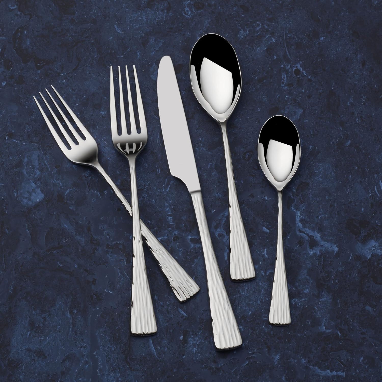 Mikasa Harmony 45-Piece Silverware Set, 18/10 Stainless Steel Cutlery for 8, Includes Forks, Knives, Spoons, and 5-Piece Serving Utensils Set