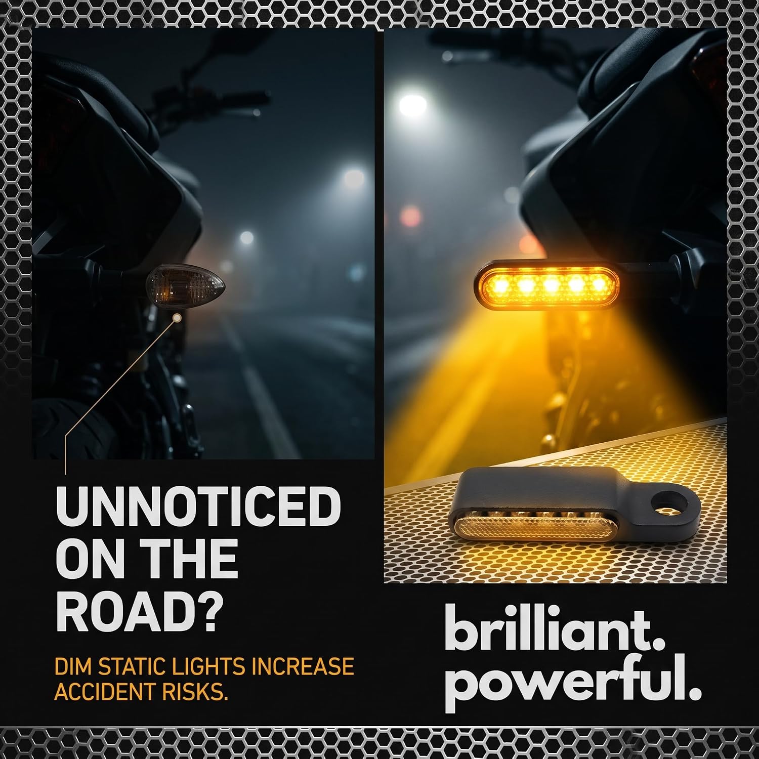 2PCS 12V Universal Motorcycle Mini Flowing LED Turn Signal Blinkers
