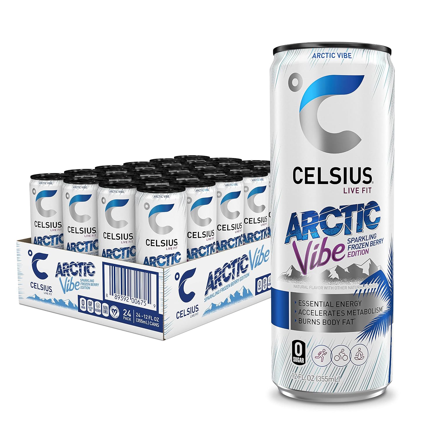 CELSIUS Sparkling Orange, Sugar Free Energy Drink, 12 Fl Oz (Pack of 4)