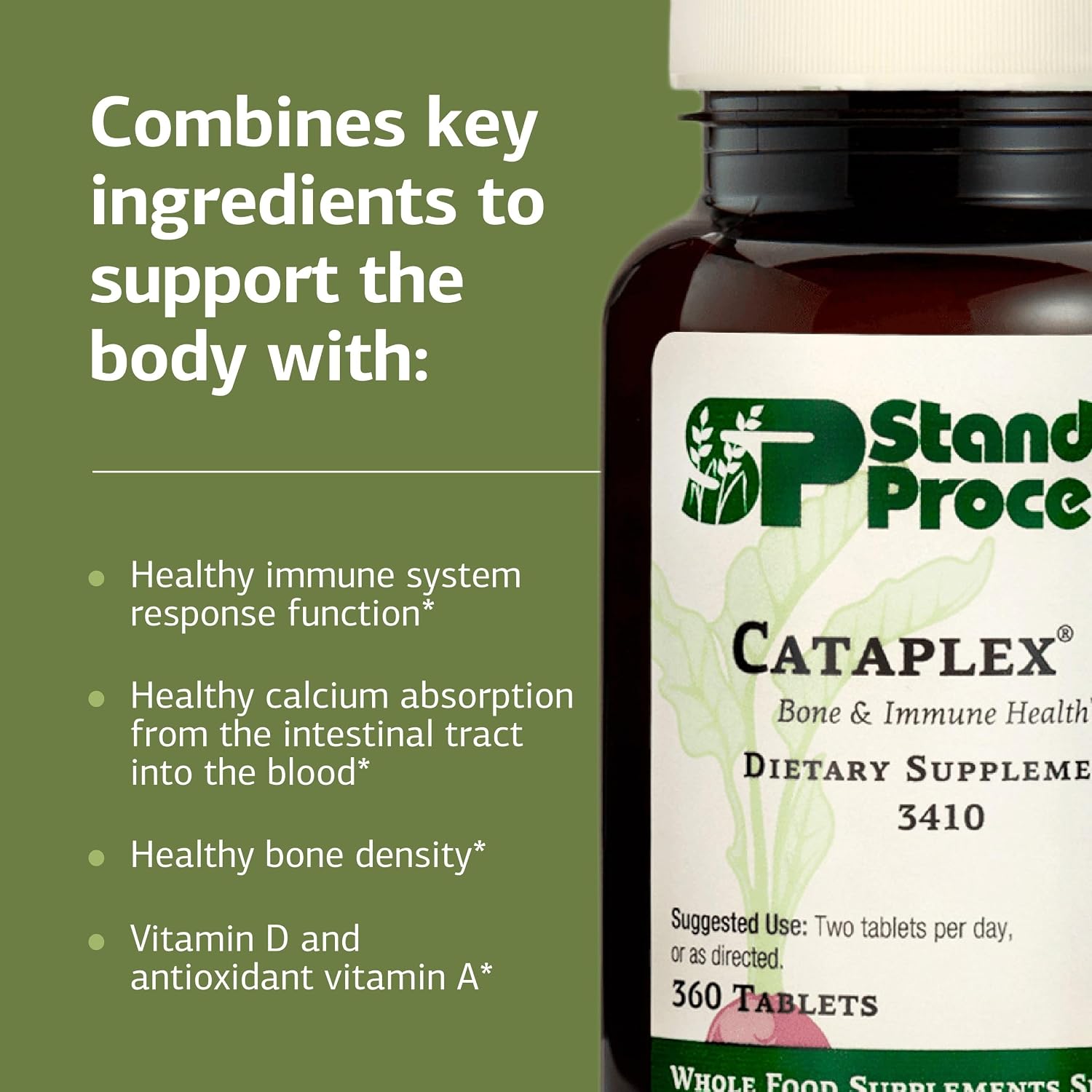 Standard Process Cataplex D - Supports Immune Function, Bone Density & Mineral Absorption - Immune Health Supplement with Vitamins A & D - Gluten-Free